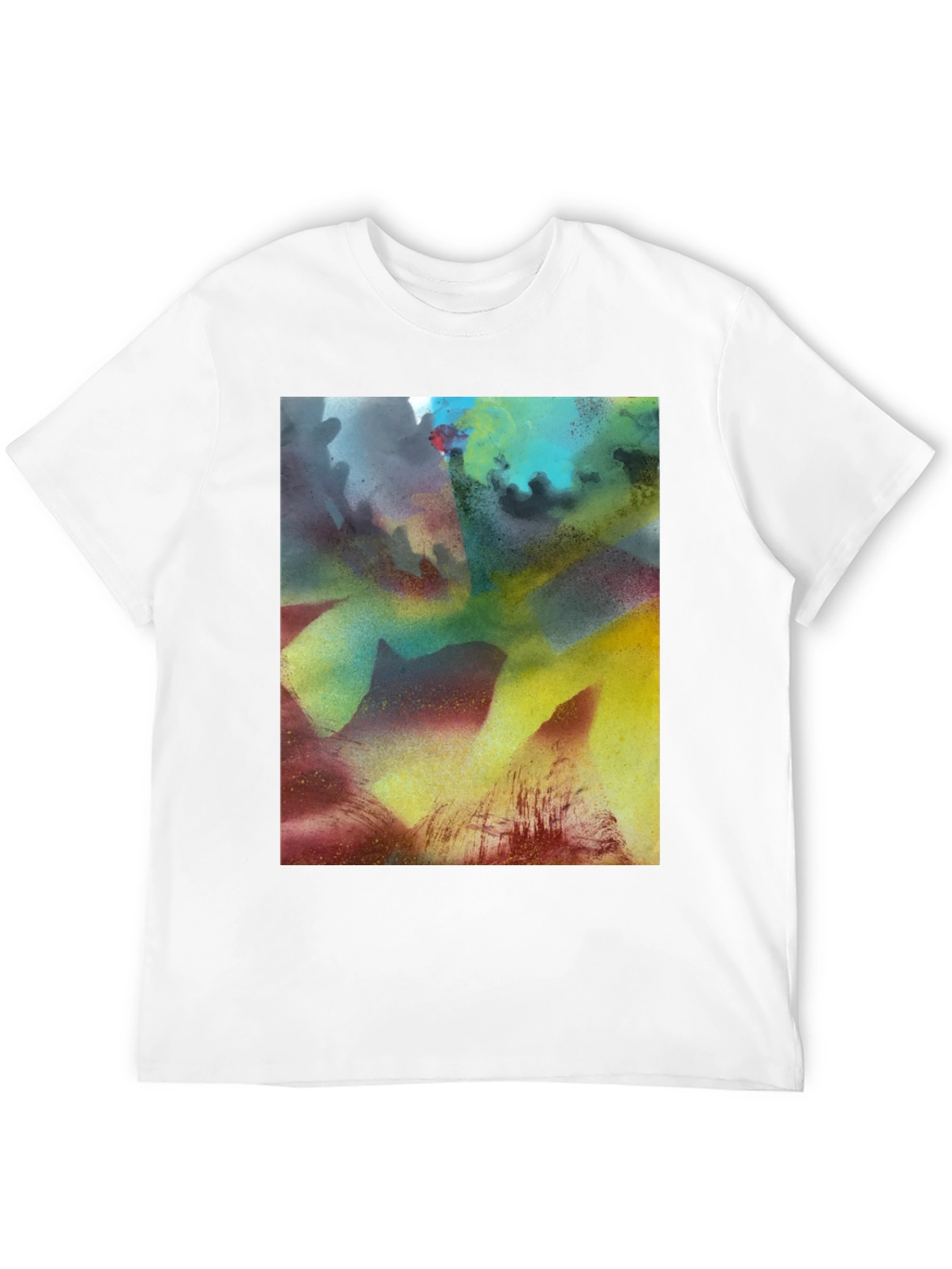 Abstract Art Print Black Crew Neck Tee