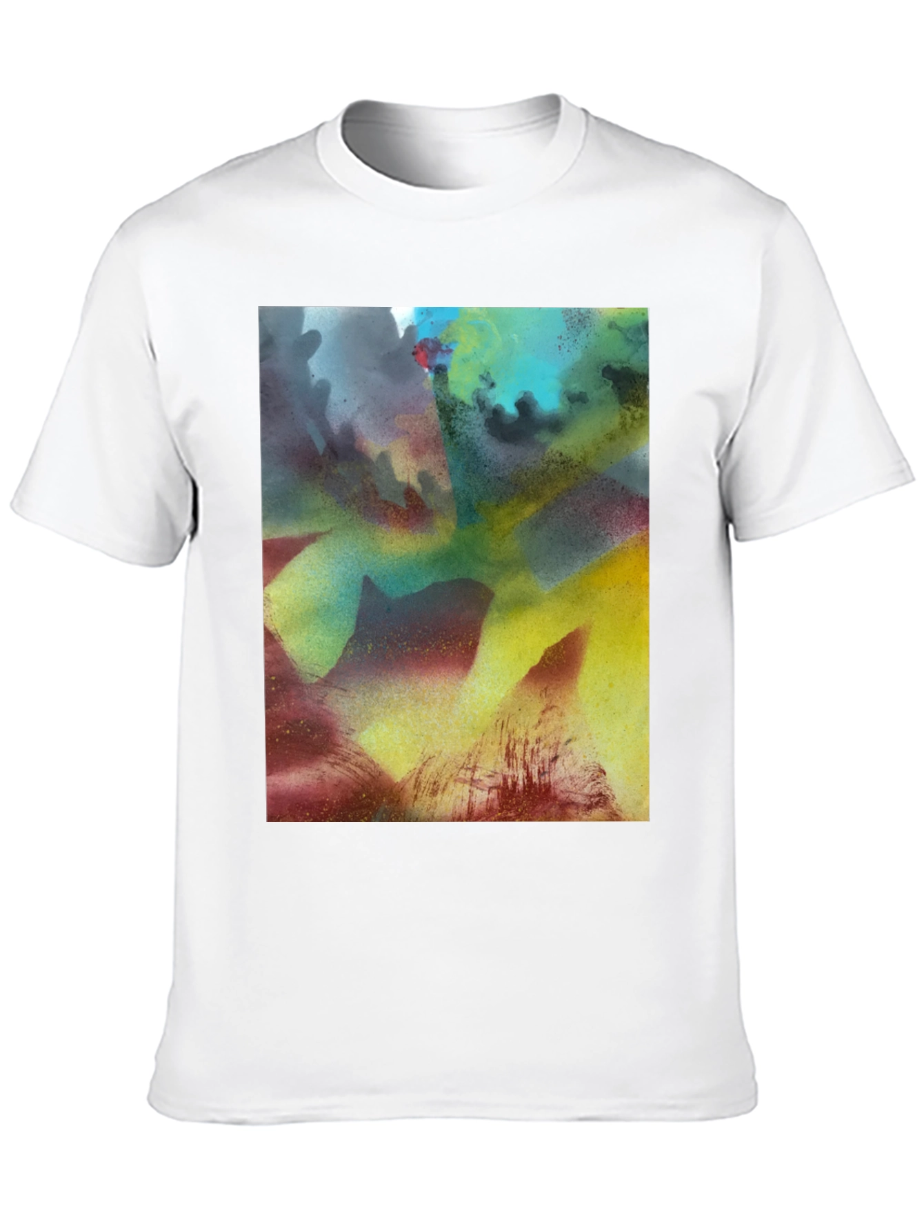 Abstract Art Print Black Crew Neck Tee