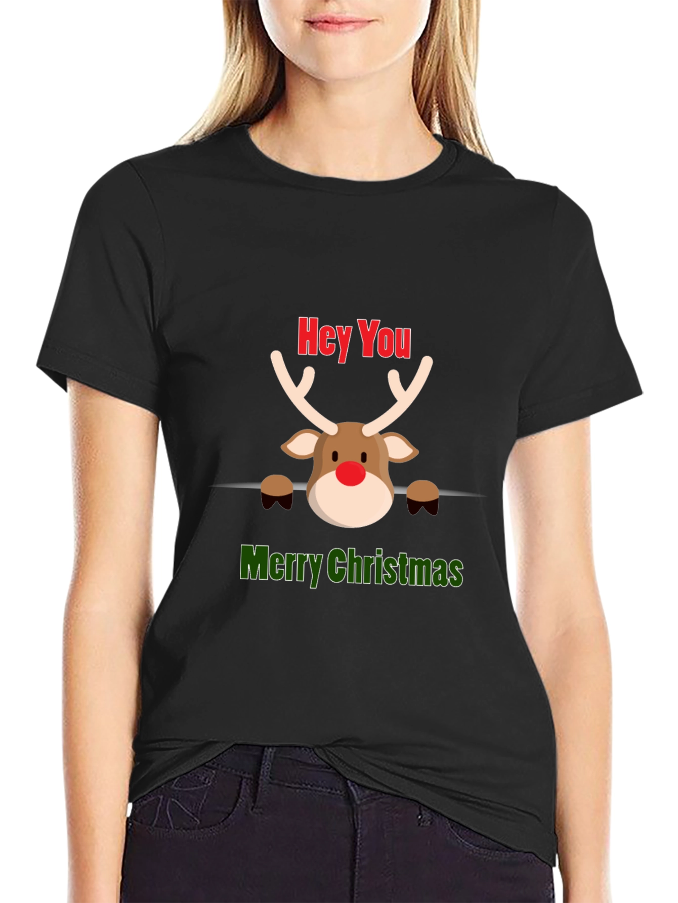 Hey You Merry Christmas Reindeer T-Shirt