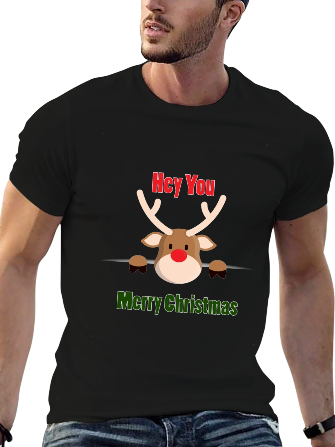 Hey You Merry Christmas Reindeer T-Shirt