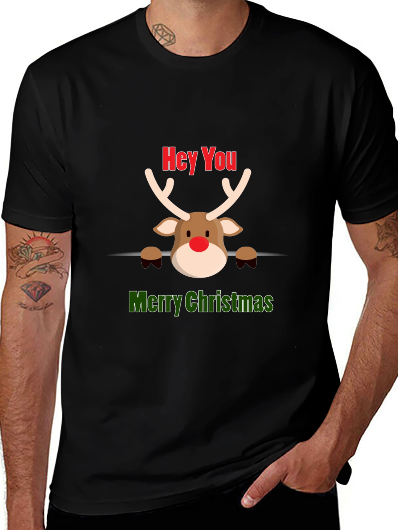 Hey You Merry Christmas Reindeer T-Shirt