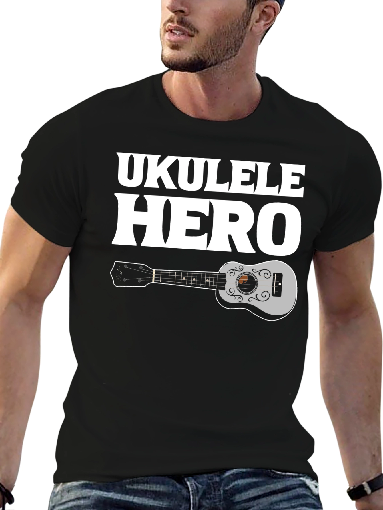 Ukulele Hero Graphic Tee - Black