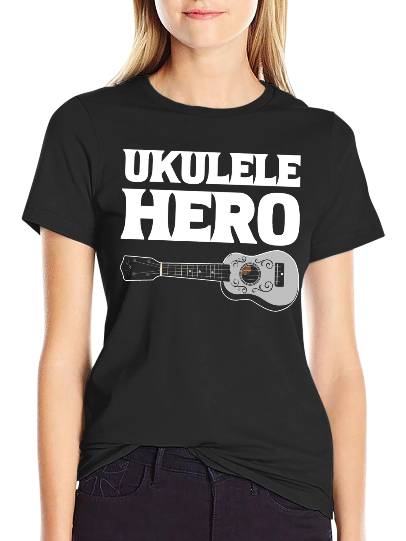 Ukulele Hero Graphic Tee - Black