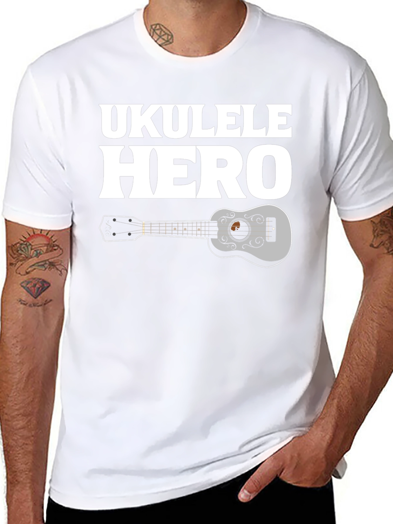 Ukulele Hero Graphic Tee - Black