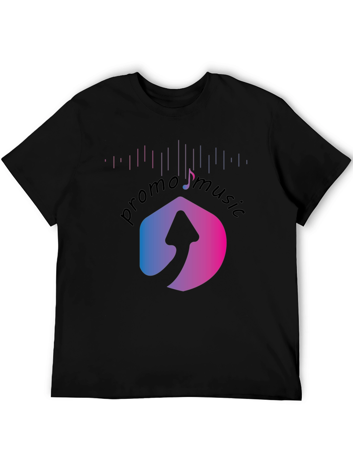 Promo Music Black T-Shirt with Arrow Logo