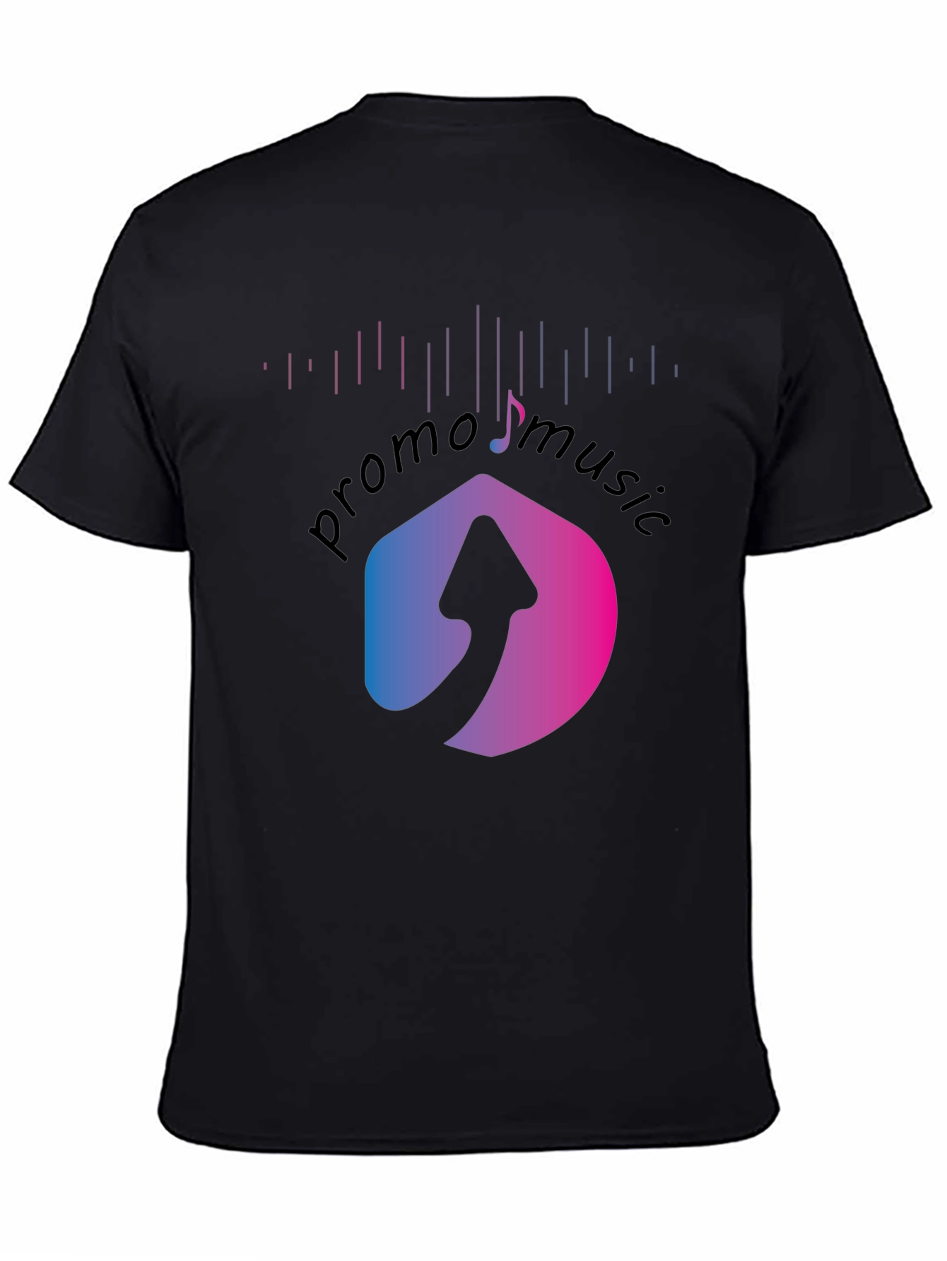 Promo Music Black T-Shirt with Arrow Logo