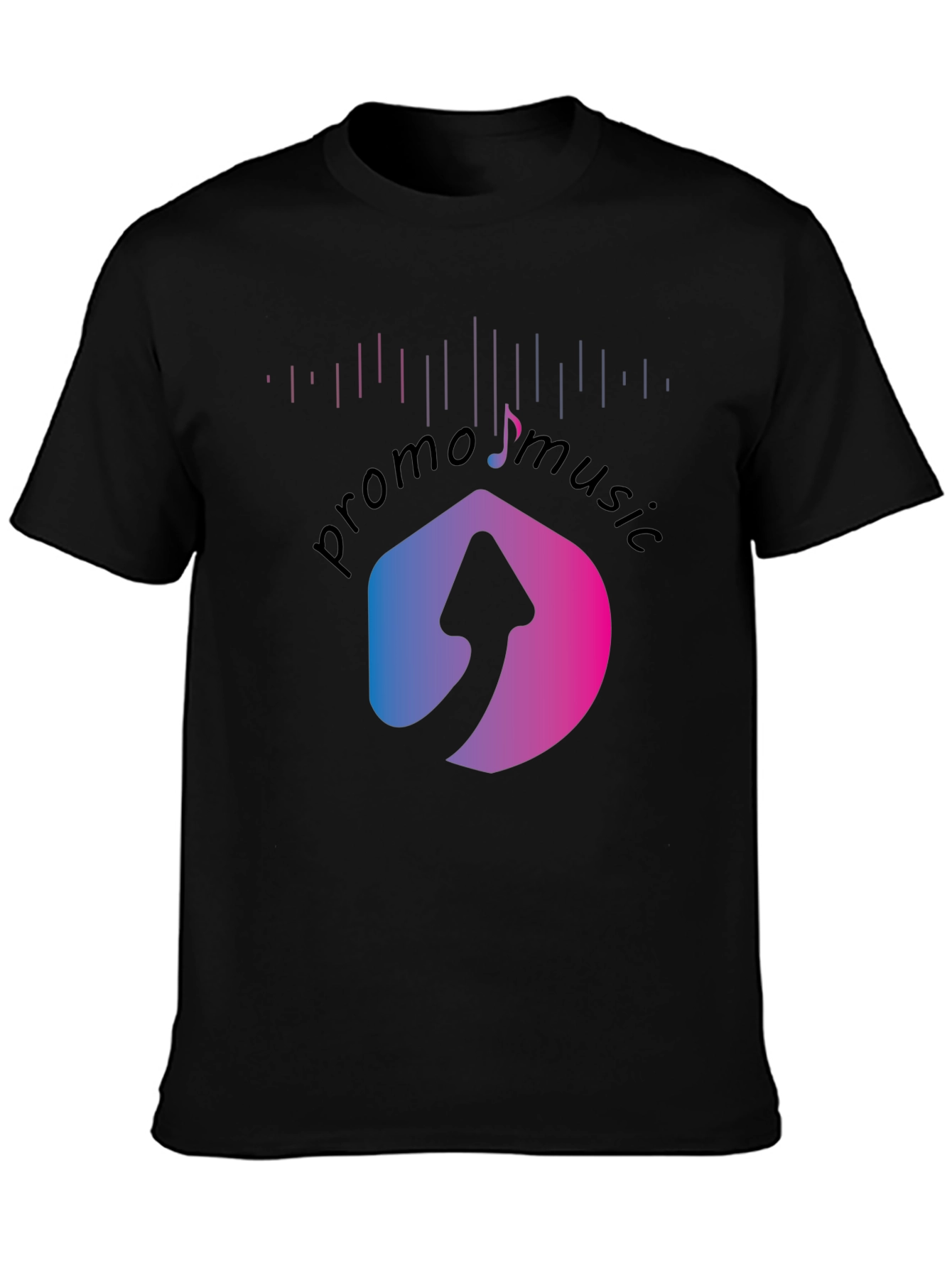 Promo Music Black T-Shirt with Arrow Logo