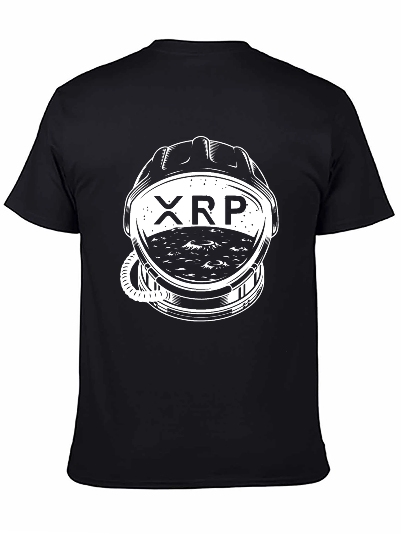 XRP Astronaut Helmet Graphic Black T-Shirt