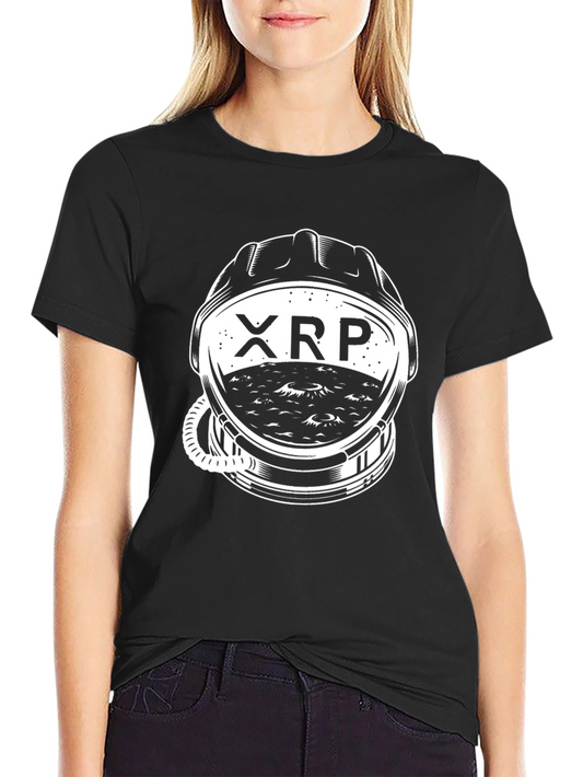 XRP Astronaut Helmet Graphic Black T-Shirt