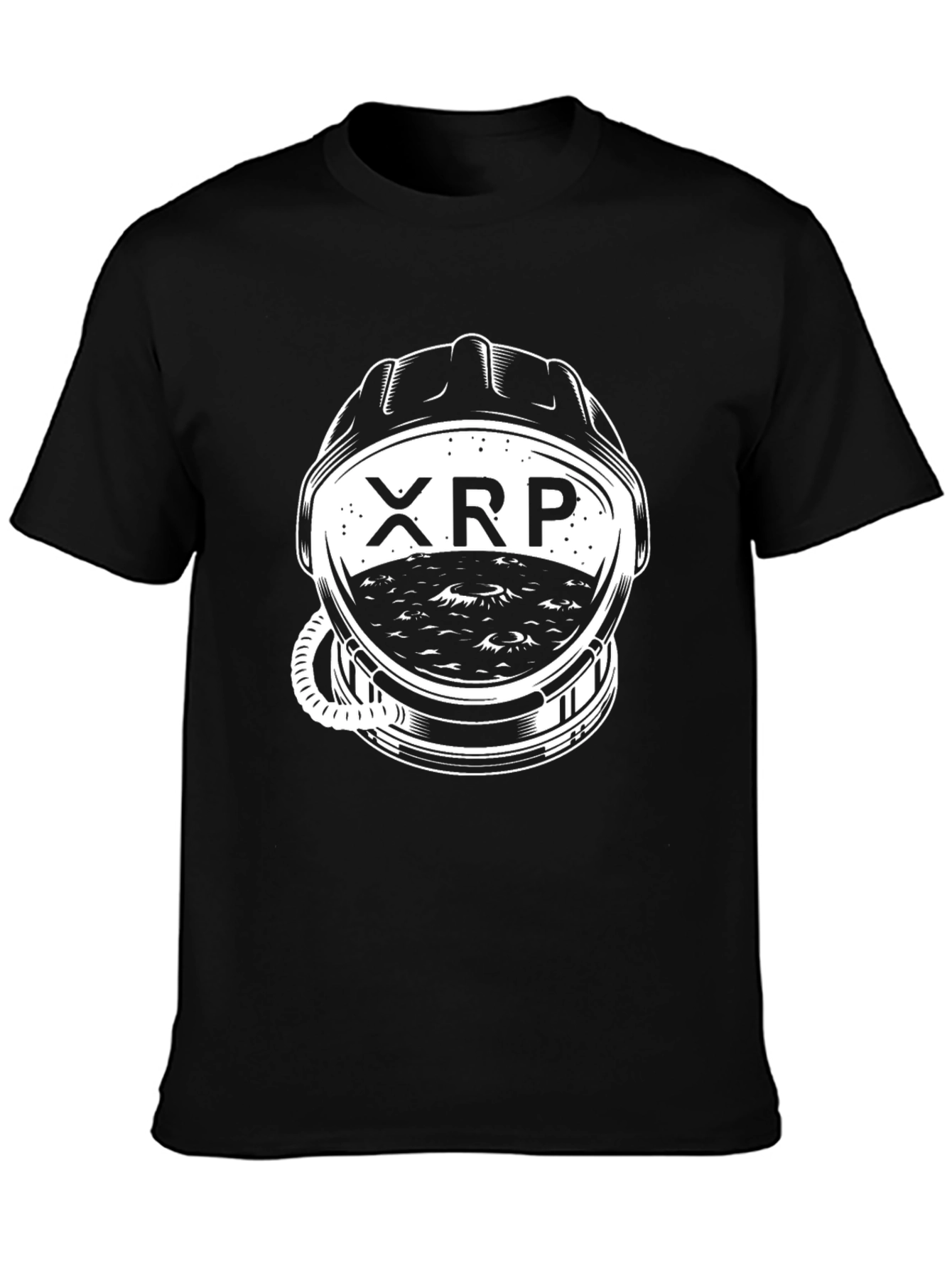 XRP Astronaut Helmet Graphic Black T-Shirt
