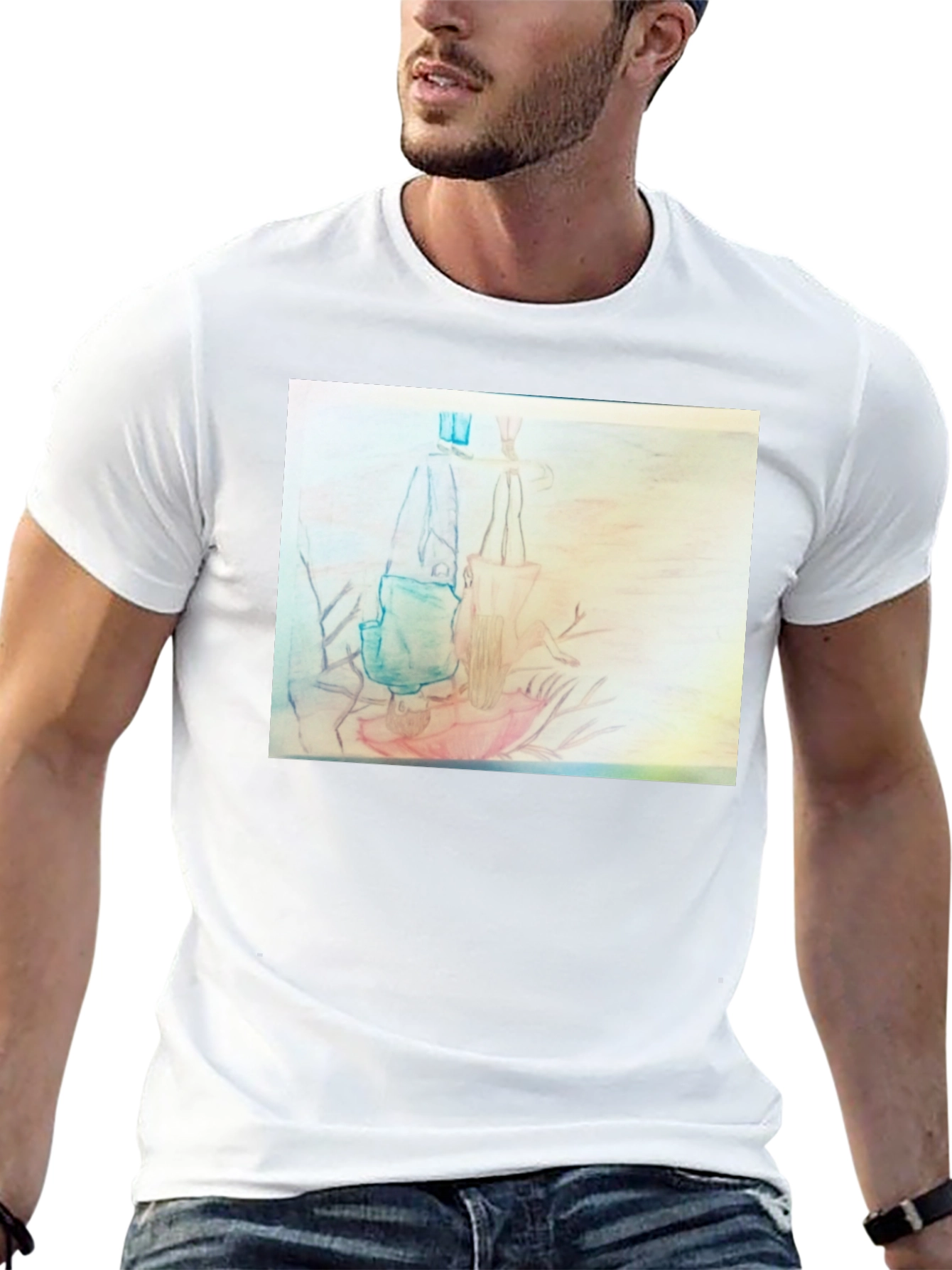 Unique Graphic Tee - Pencil Art Design