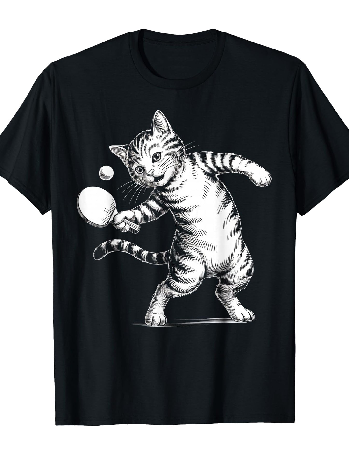 Table Tennis Cat Funny Player T-Shirt