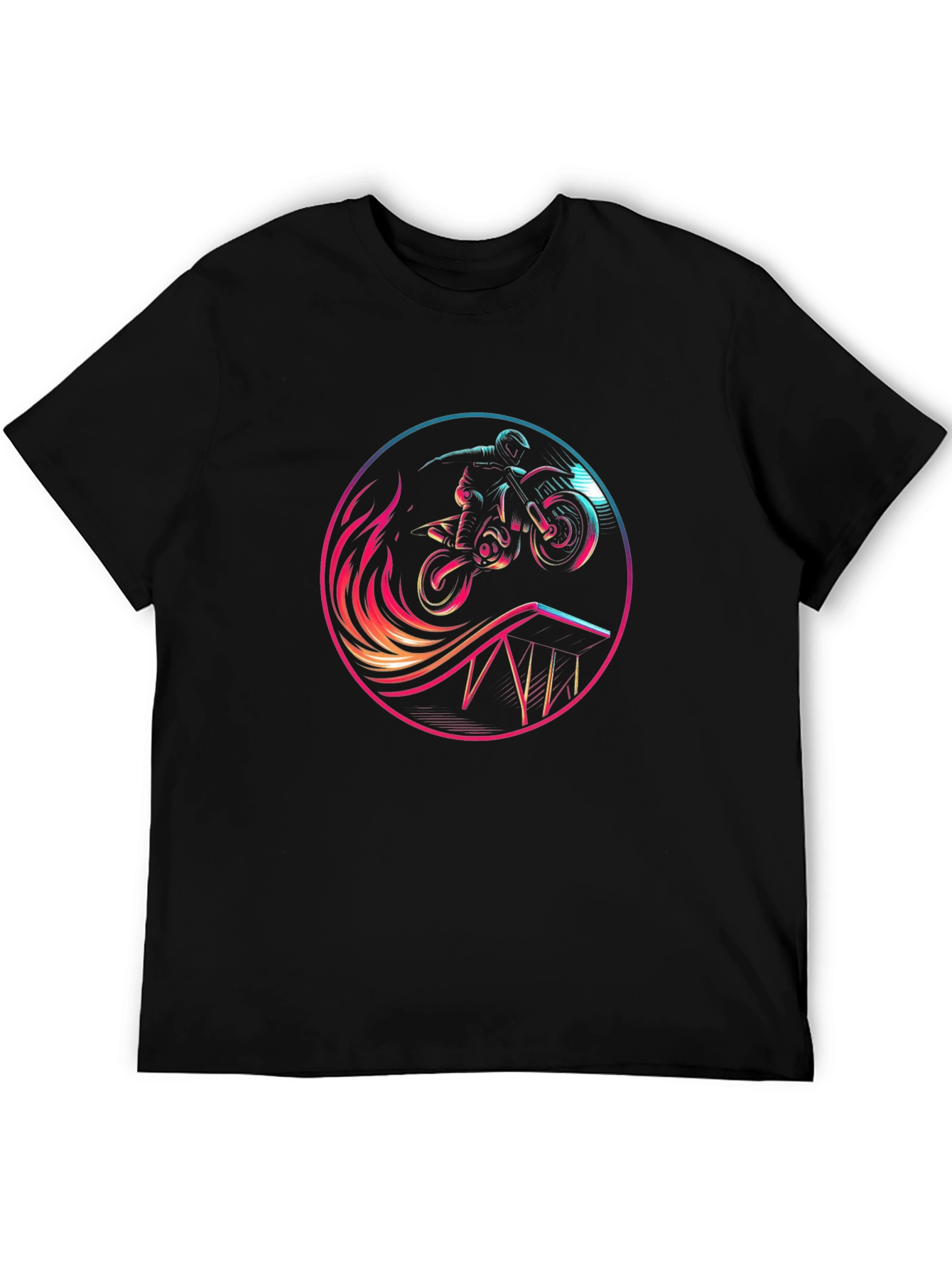 Motocross Rider Graphic Tee - Stylish Black T-Shirt