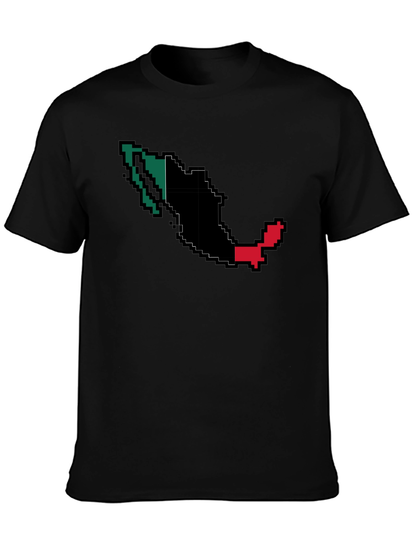 Mexico Pixel Art Graphic T-Shirt - Black