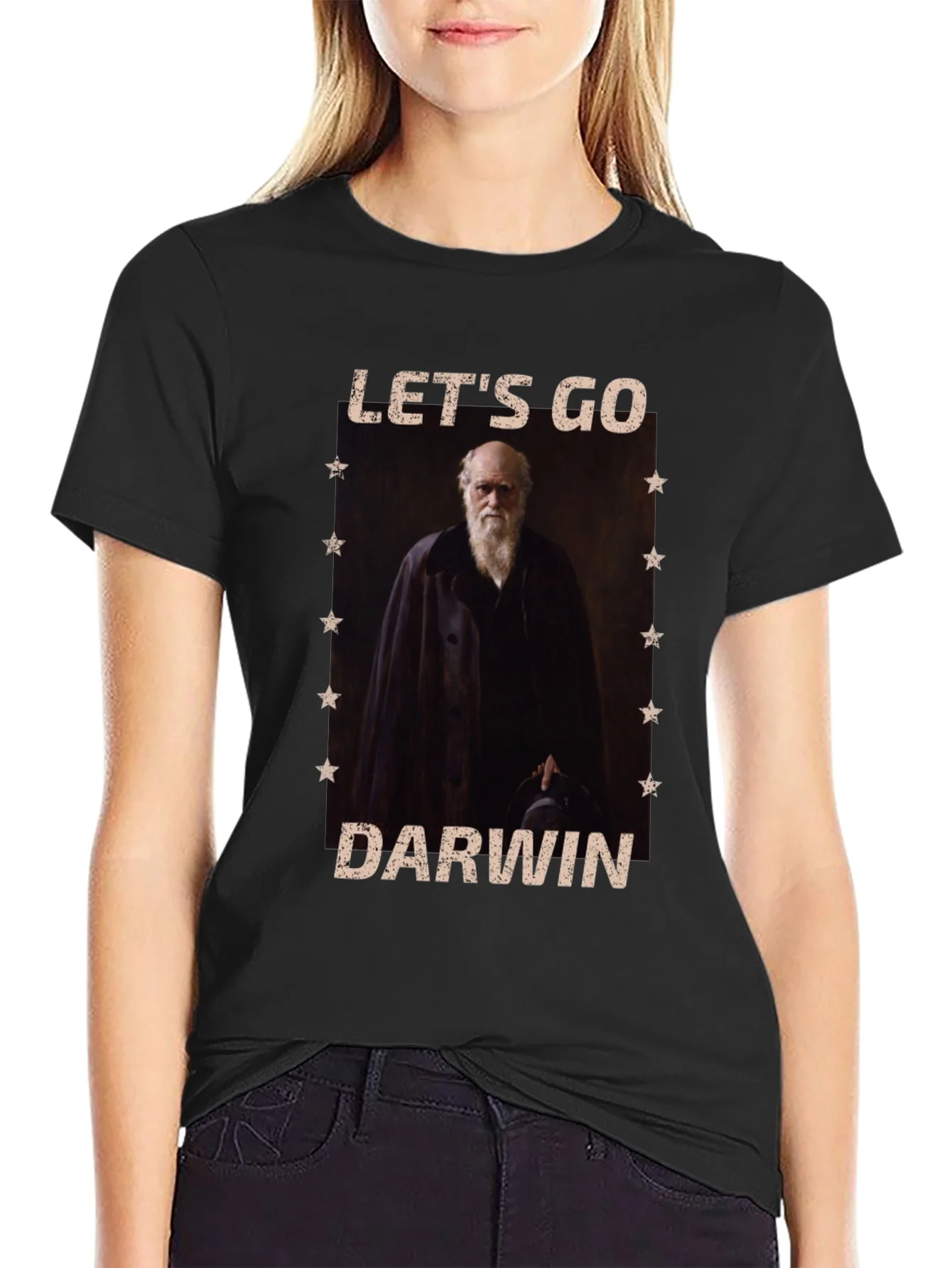 Lets Go Darwin Black Graphic T-Shirt