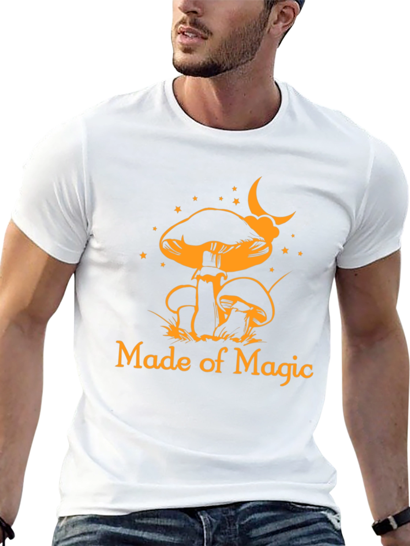 Magic Mushroom Graphic Tee - Black Cotton T-Shirt