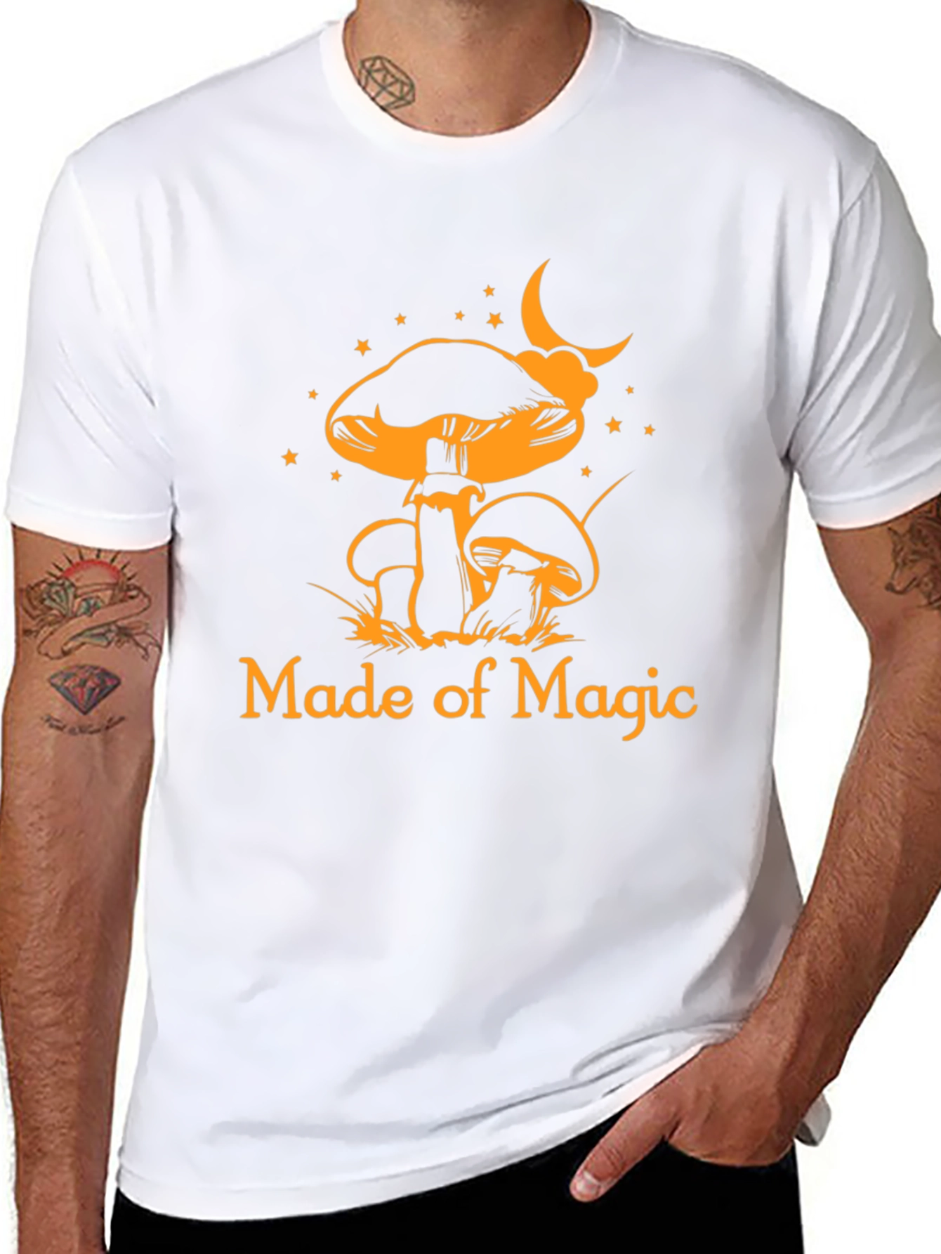 Magic Mushroom Graphic Tee - Black Cotton T-Shirt