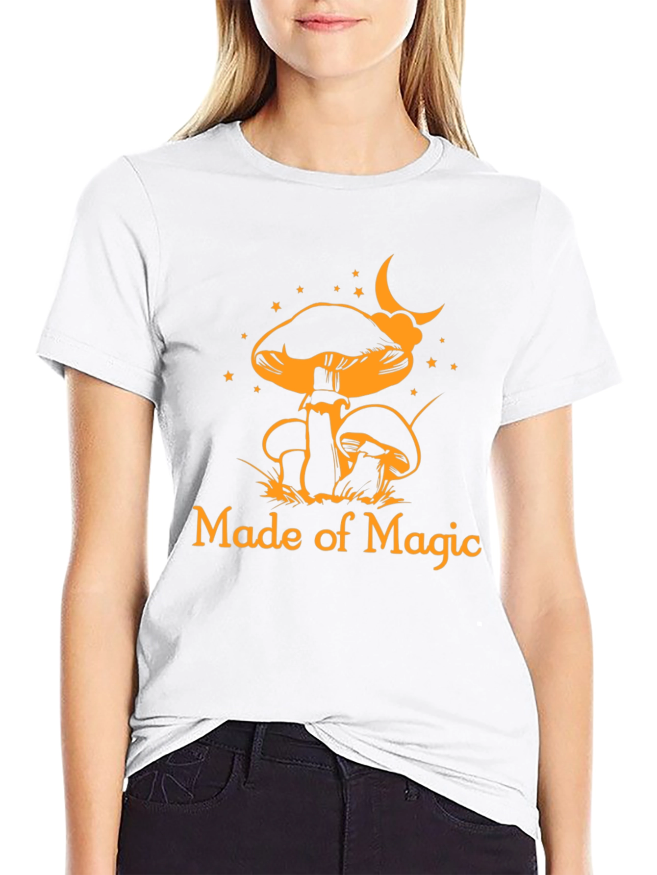 Magic Mushroom Graphic Tee - Black Cotton T-Shirt