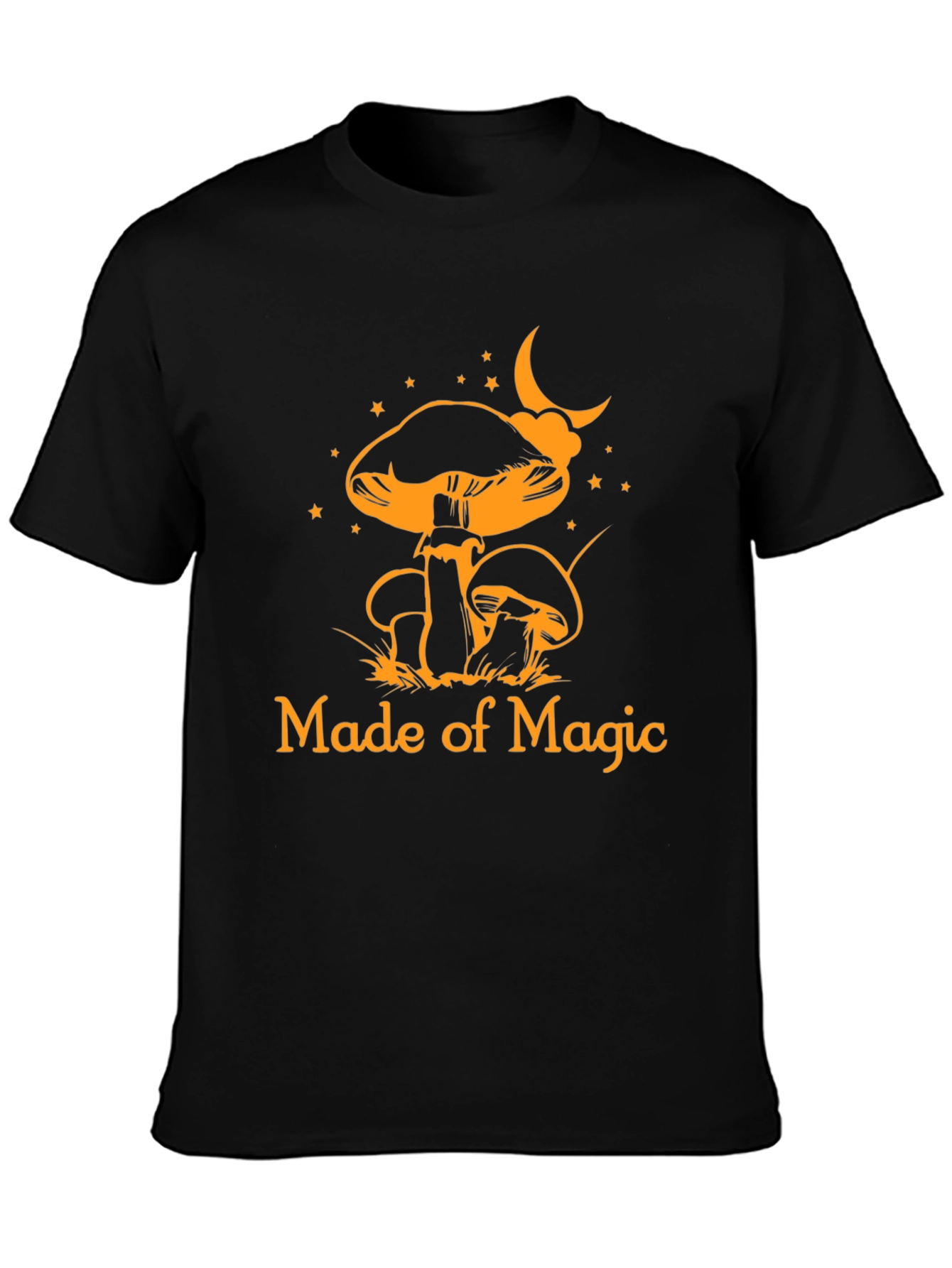 Magic Mushroom Graphic Tee - Black Cotton T-Shirt