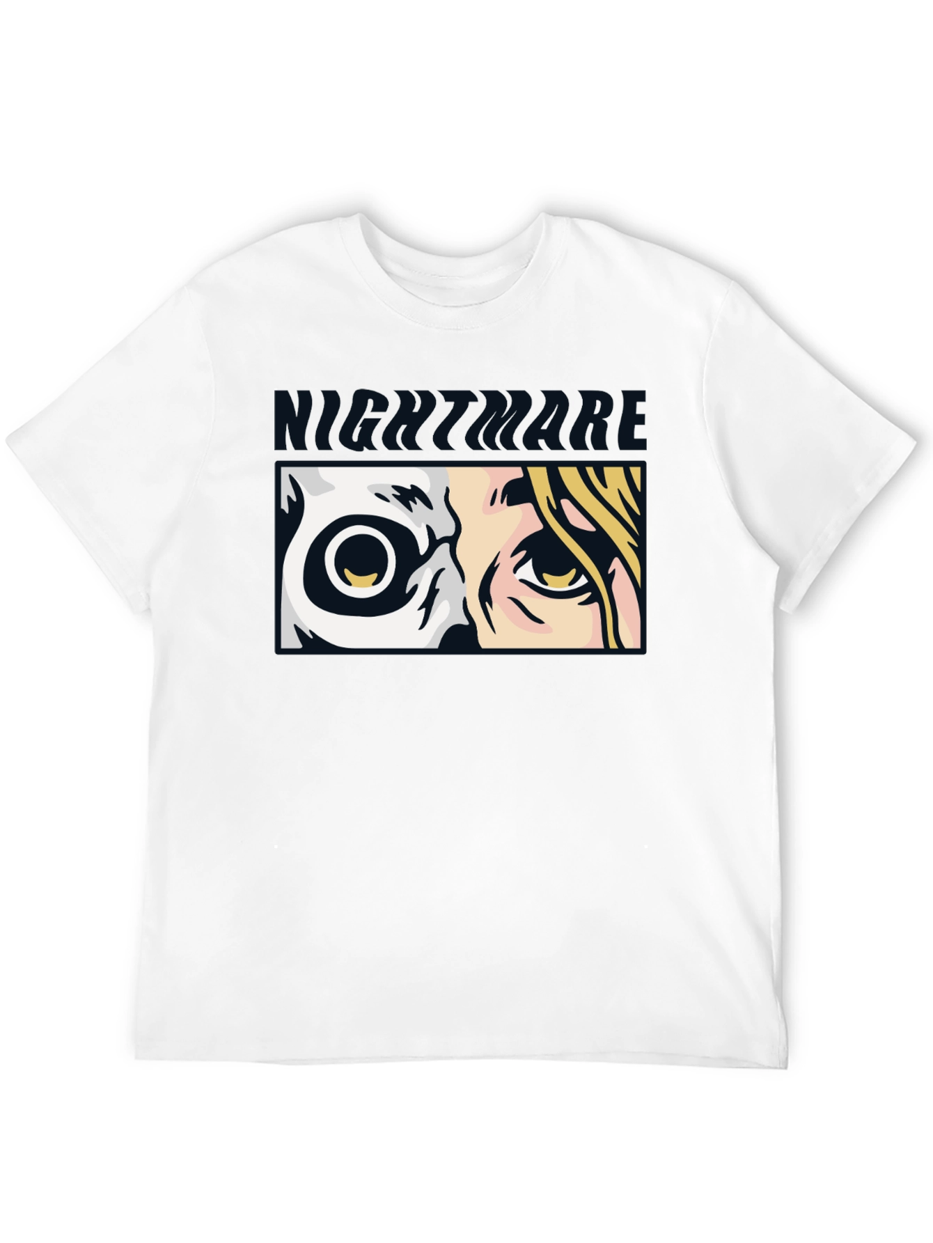Nightmare Eyes Graphic Tee - Black Cotton