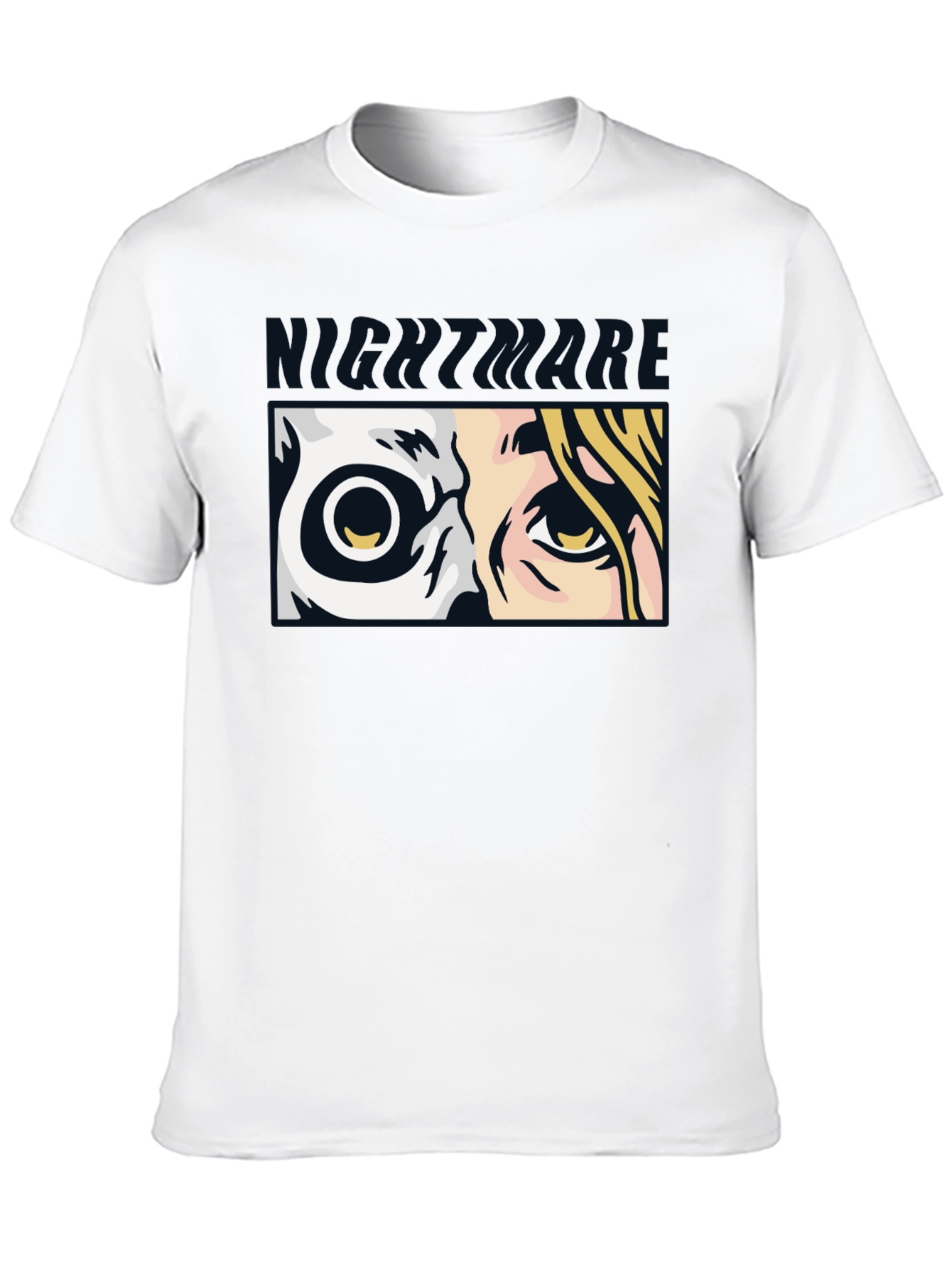 Nightmare Eyes Graphic Tee - Black Cotton