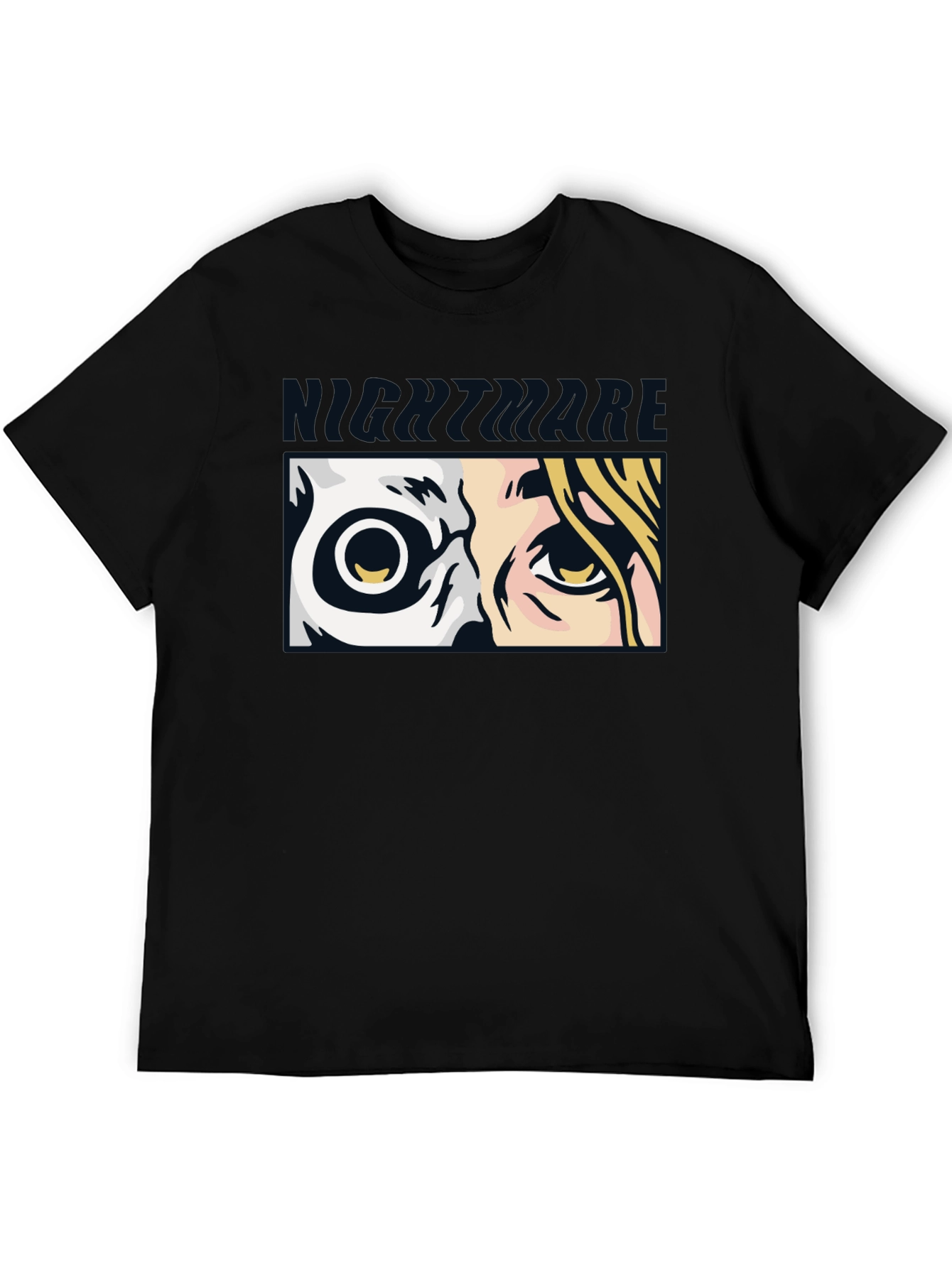 Nightmare Eyes Graphic Tee - Black Cotton
