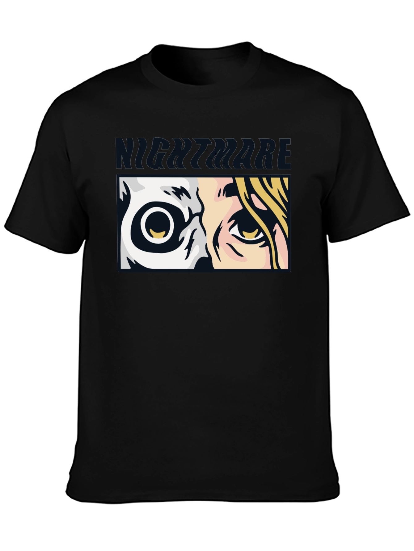 Nightmare Eyes Graphic Tee - Black Cotton