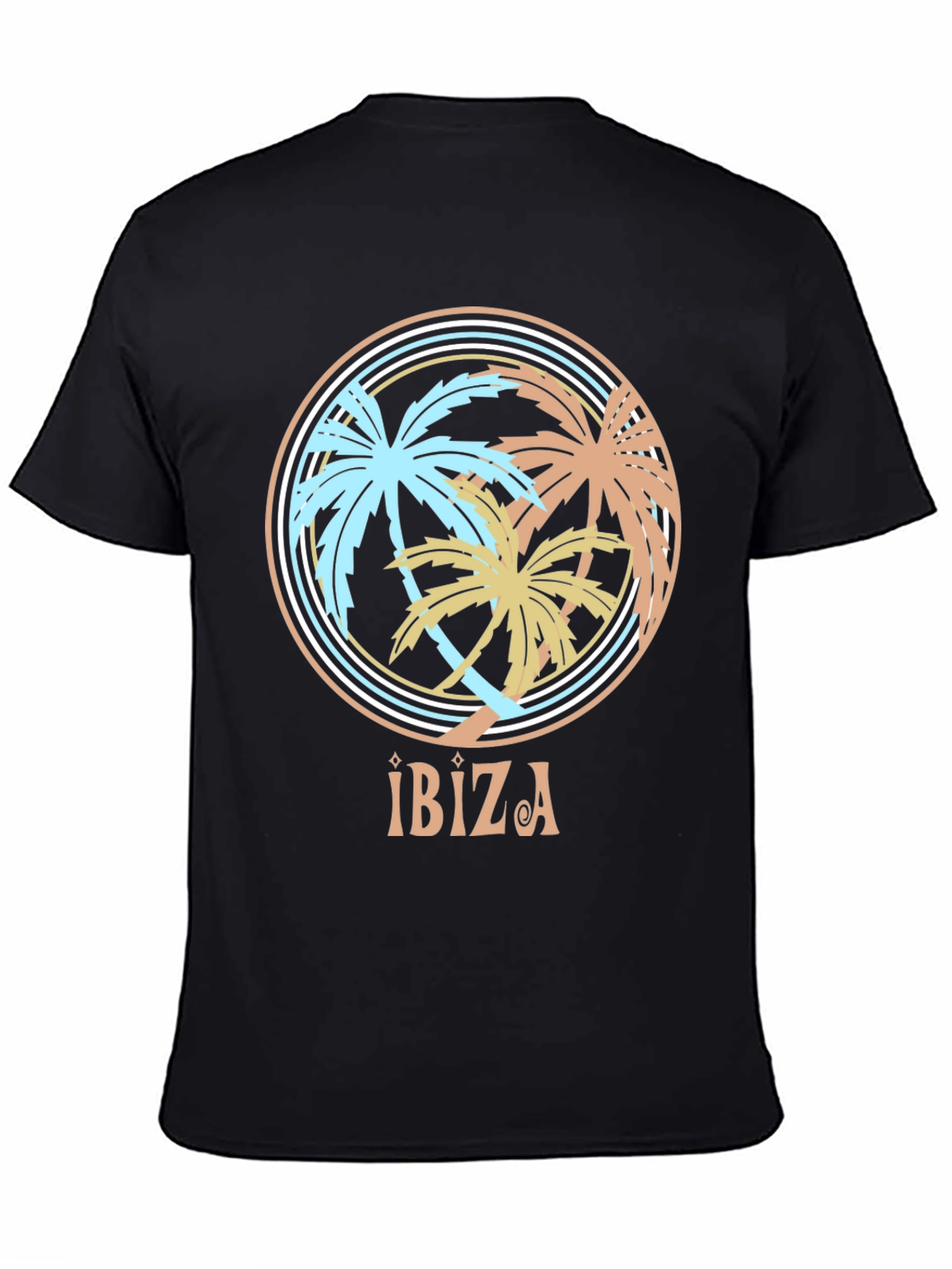 Ibiza Palm Tree Graphic Tee - Black