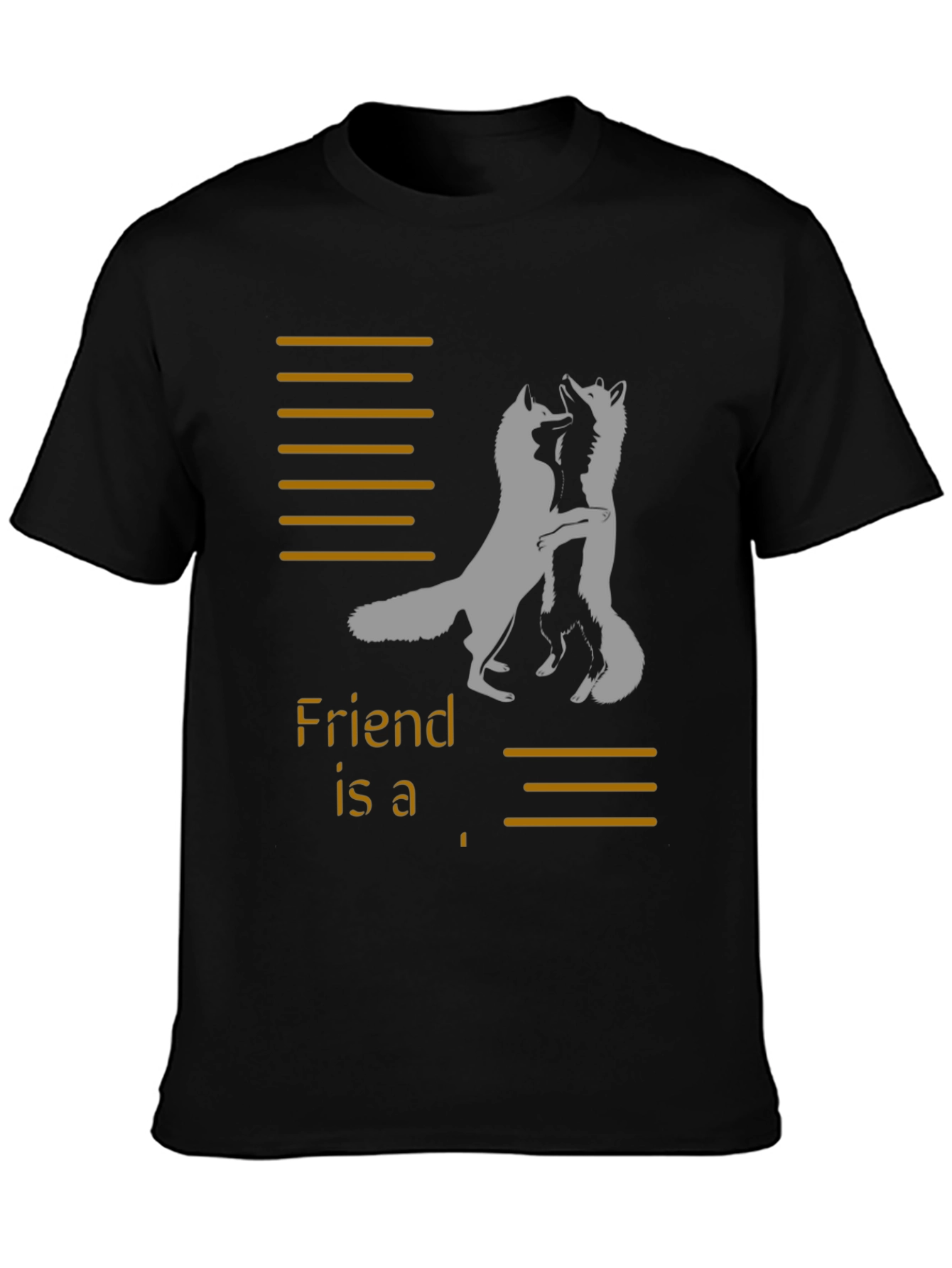 Friend Foxes Graphic Tee - Unisex Black T-Shirt