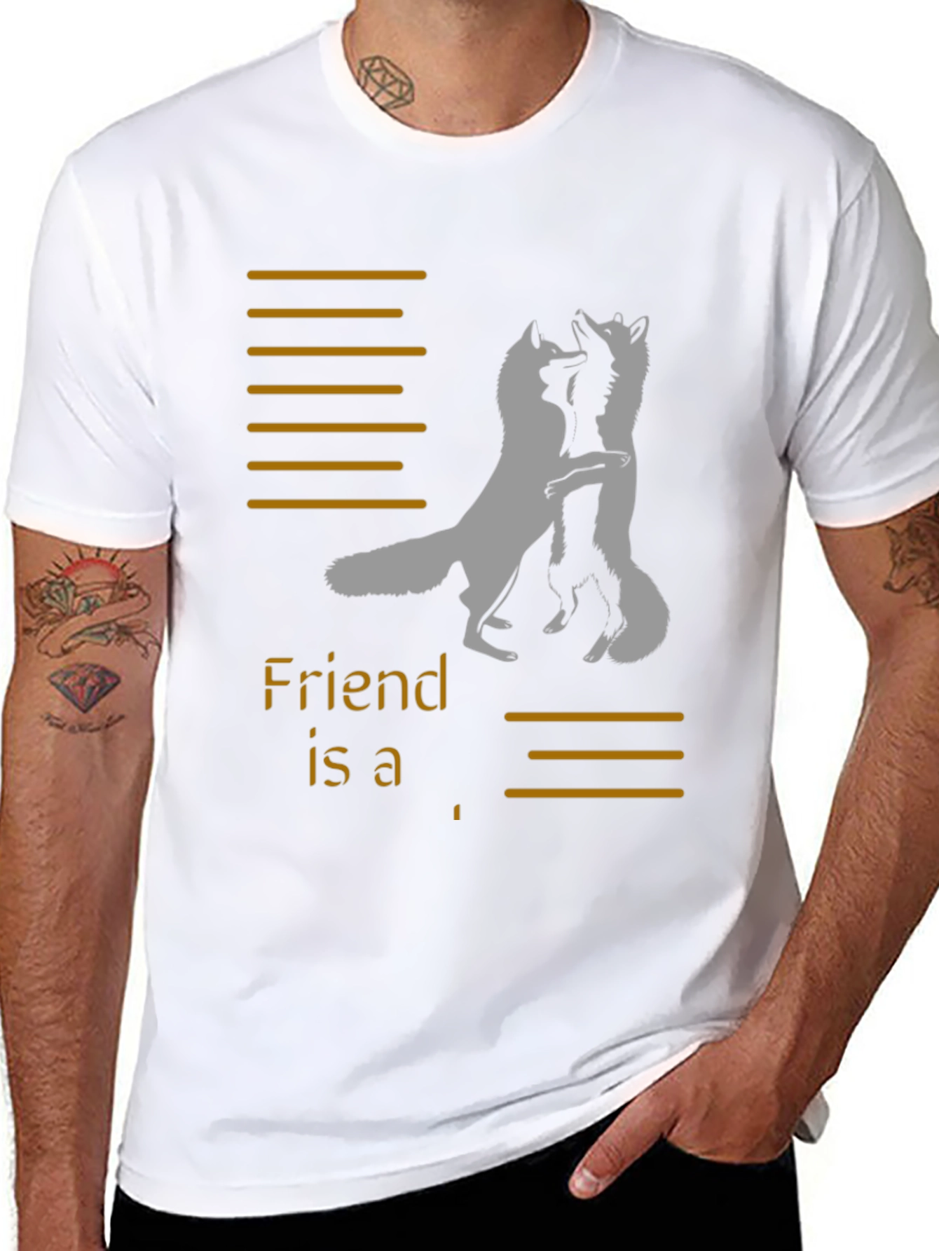 Friend Foxes Graphic Tee - Unisex Black T-Shirt