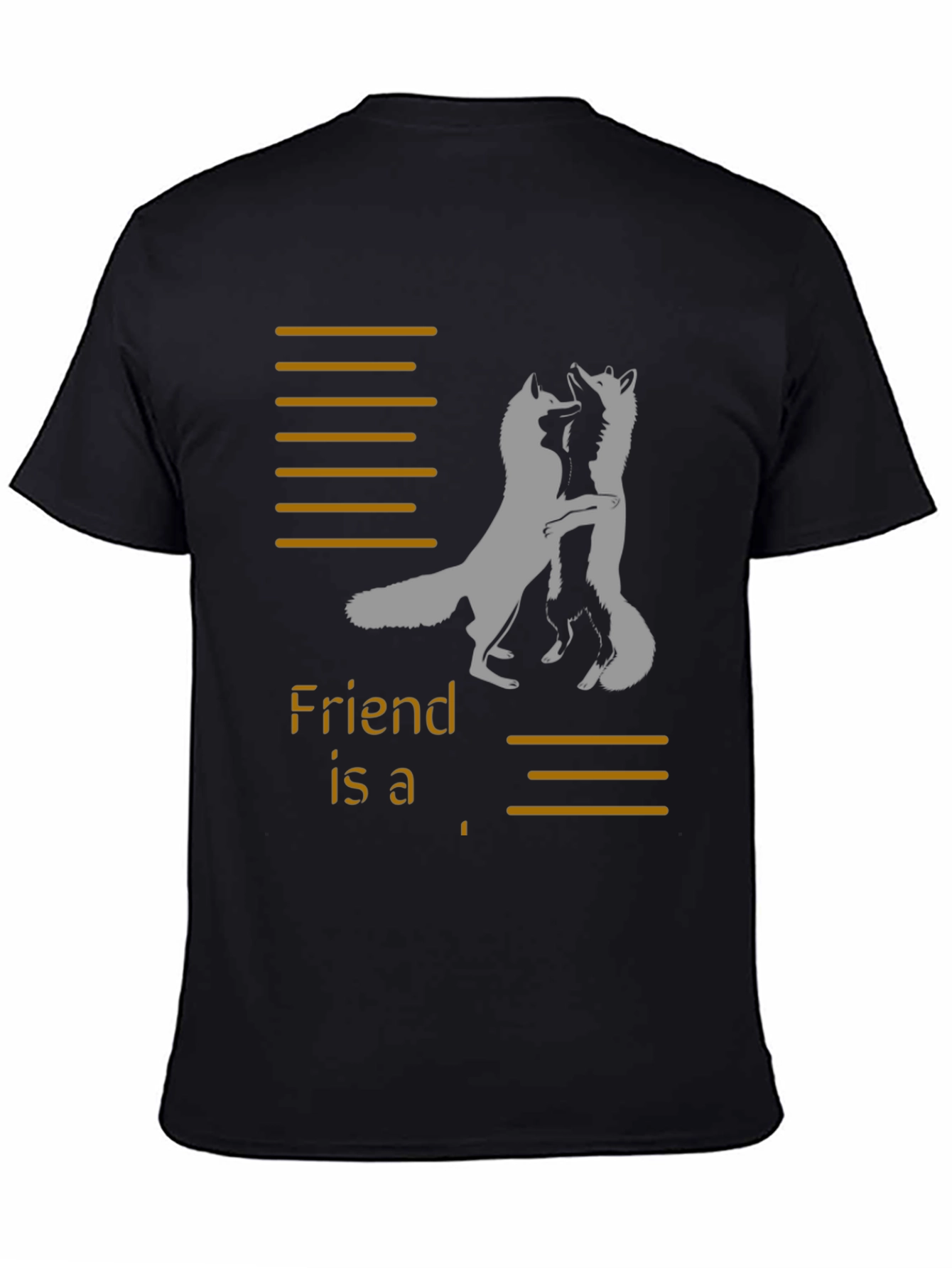 Friend Foxes Graphic Tee - Unisex Black T-Shirt