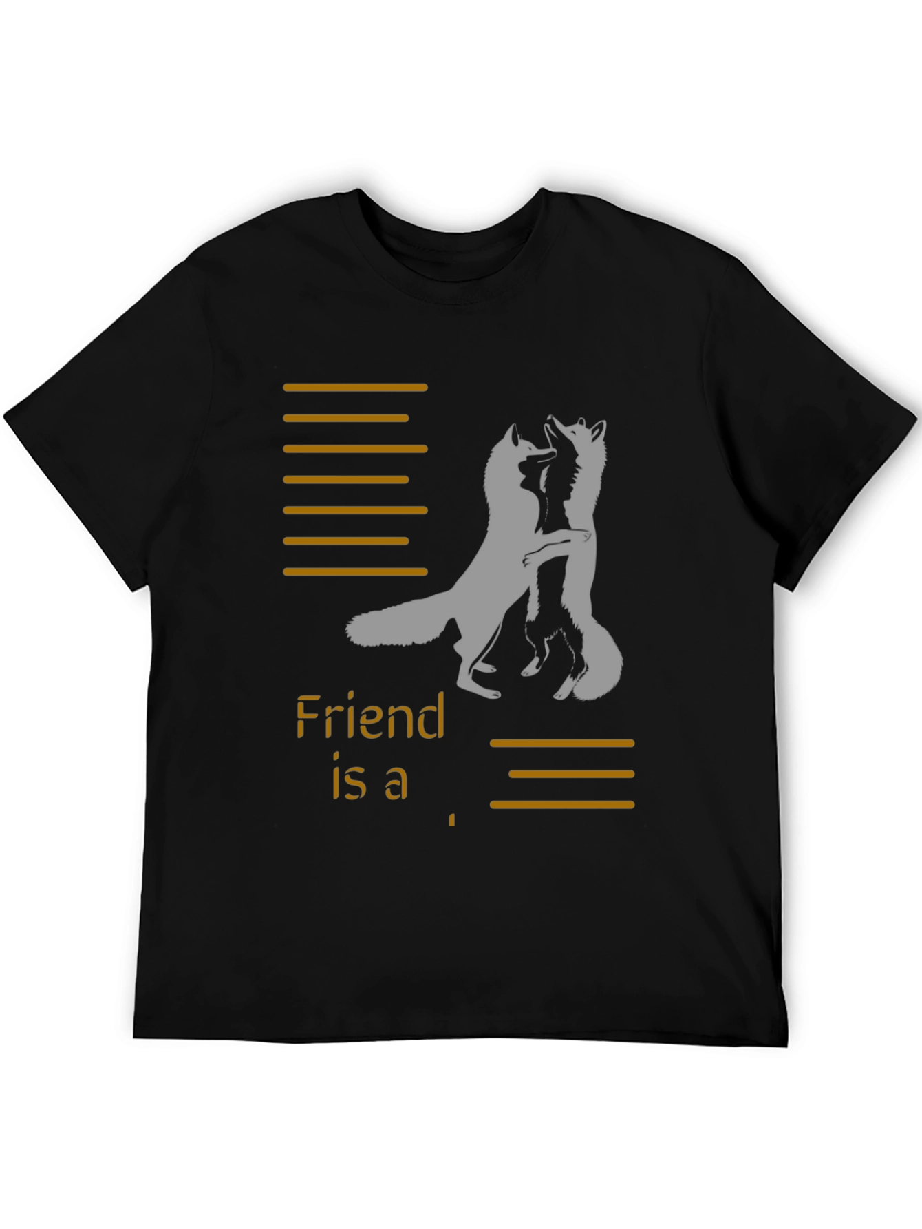 Friend Foxes Graphic Tee - Unisex Black T-Shirt
