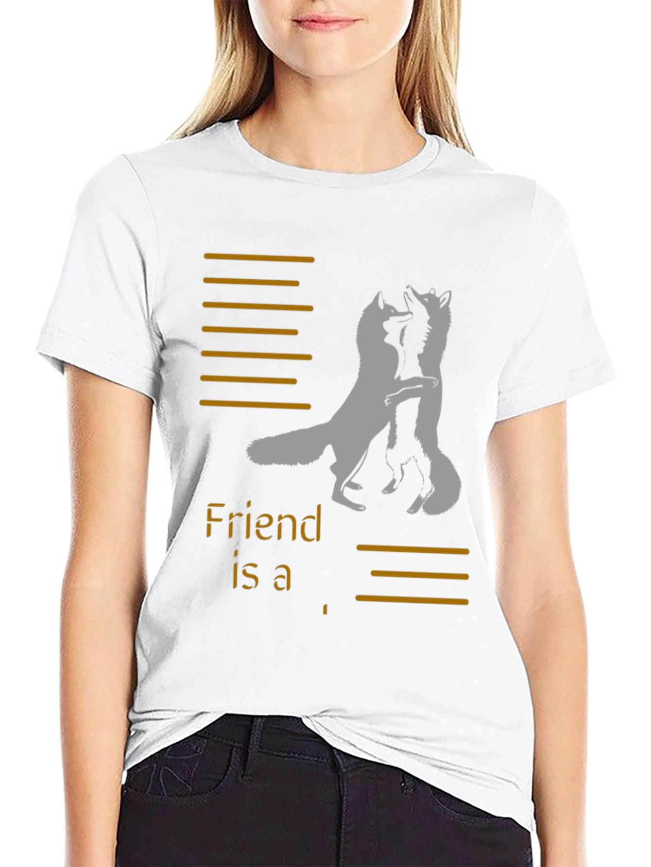 Friend Foxes Graphic Tee - Unisex Black T-Shirt