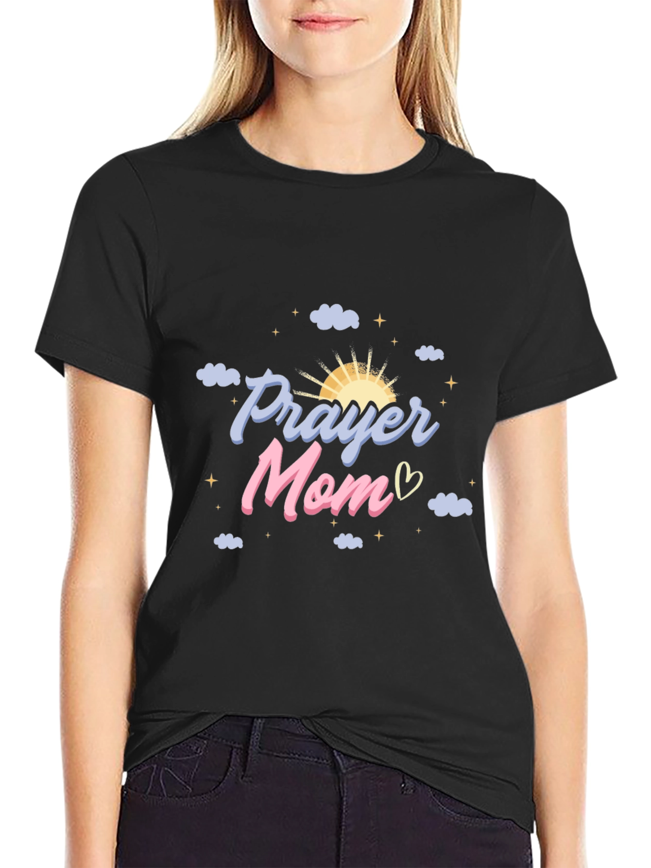Prayer Mom Graphic Tee - Black T-Shirt