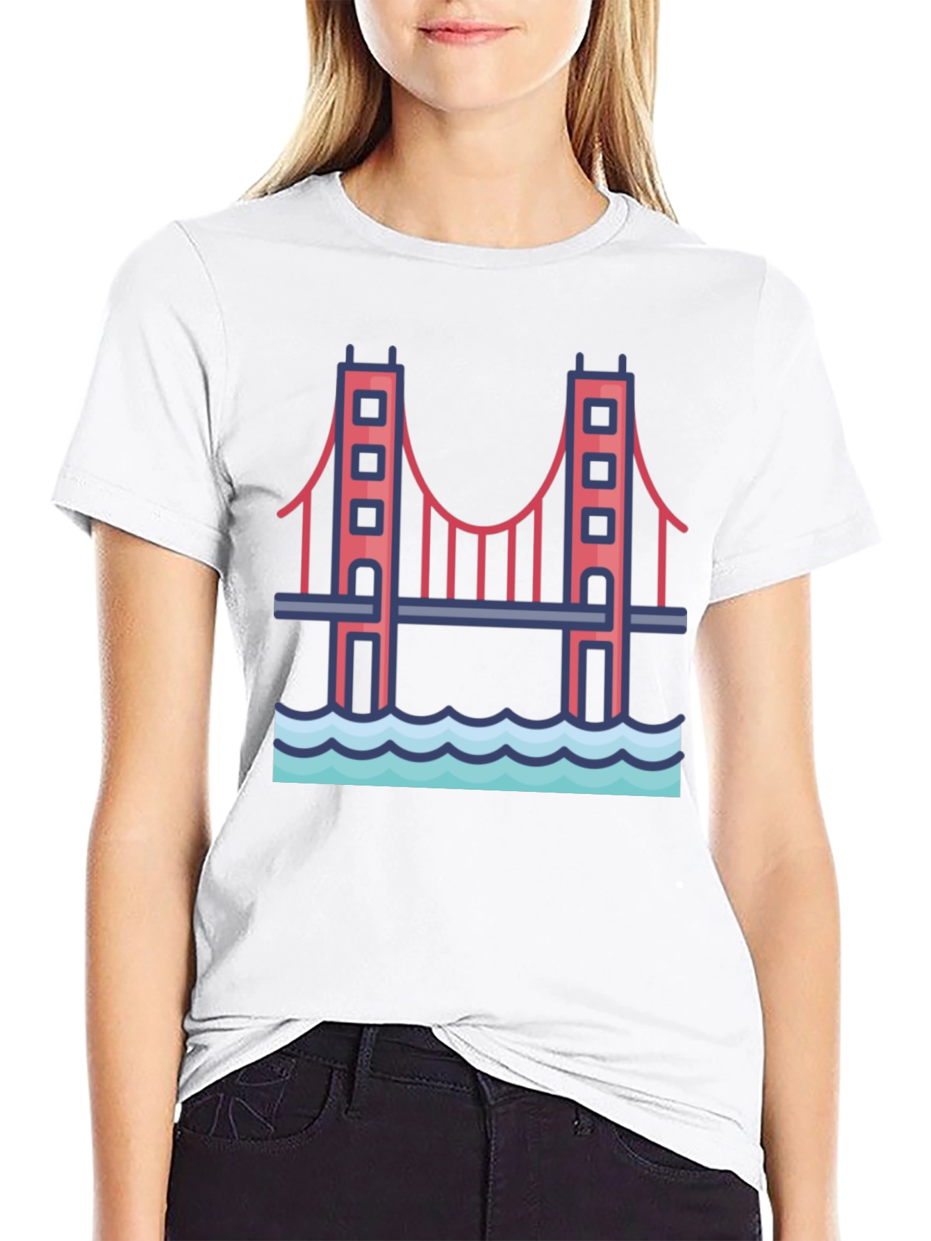 Golden Gate Bridge Graphic Tee - Black Cotton T-Shirt