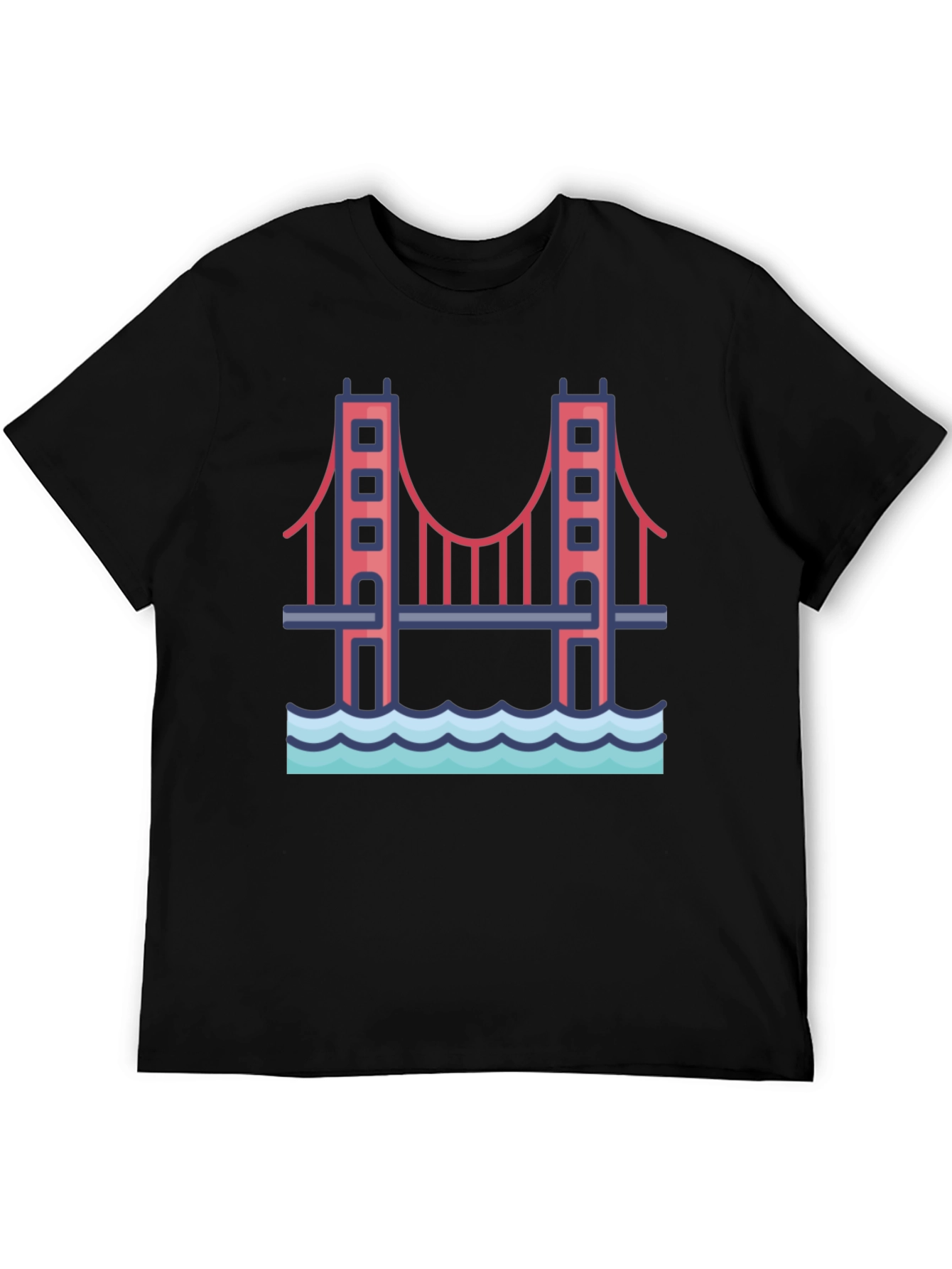 Golden Gate Bridge Graphic Tee - Black Cotton T-Shirt