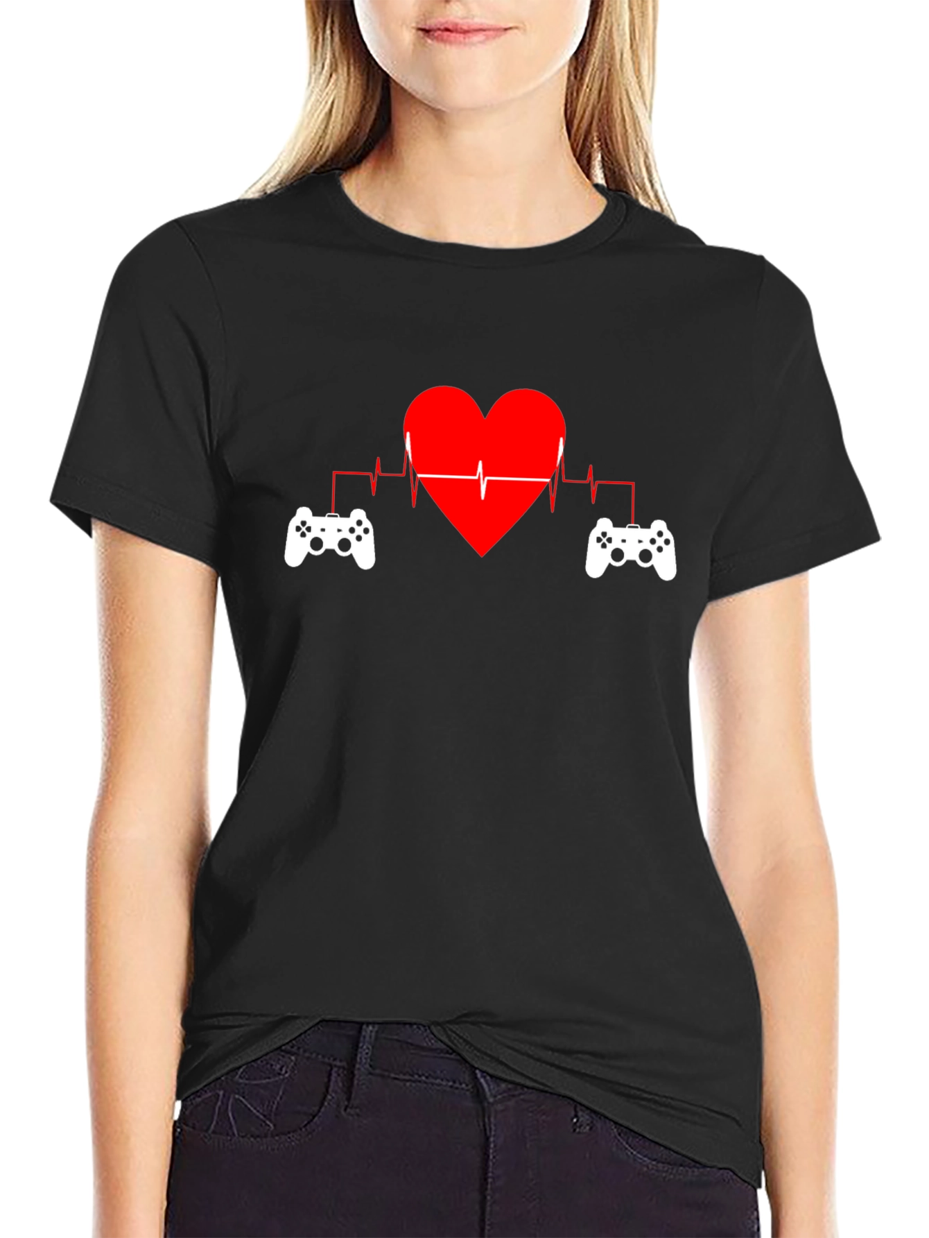 Gamer Heartbeat T-Shirt - Black