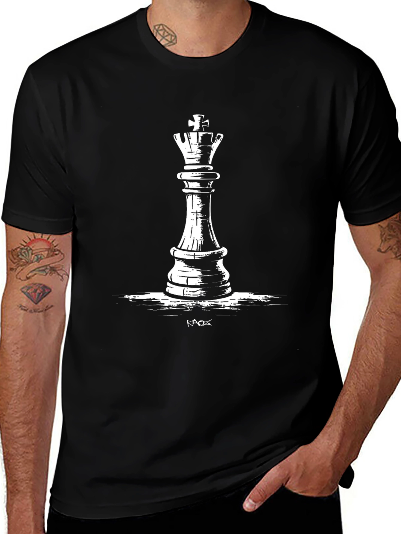 King Chess Piece Graphic T-Shirt - Black