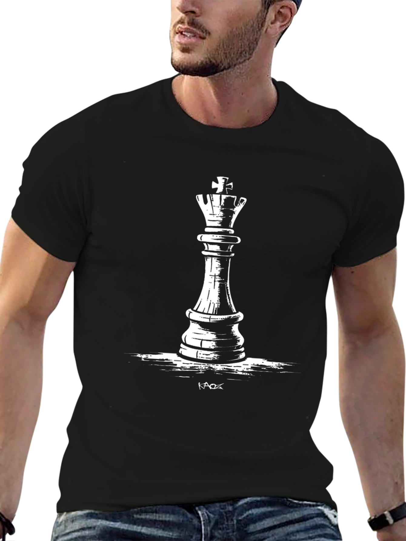 King Chess Piece Graphic T-Shirt - Black