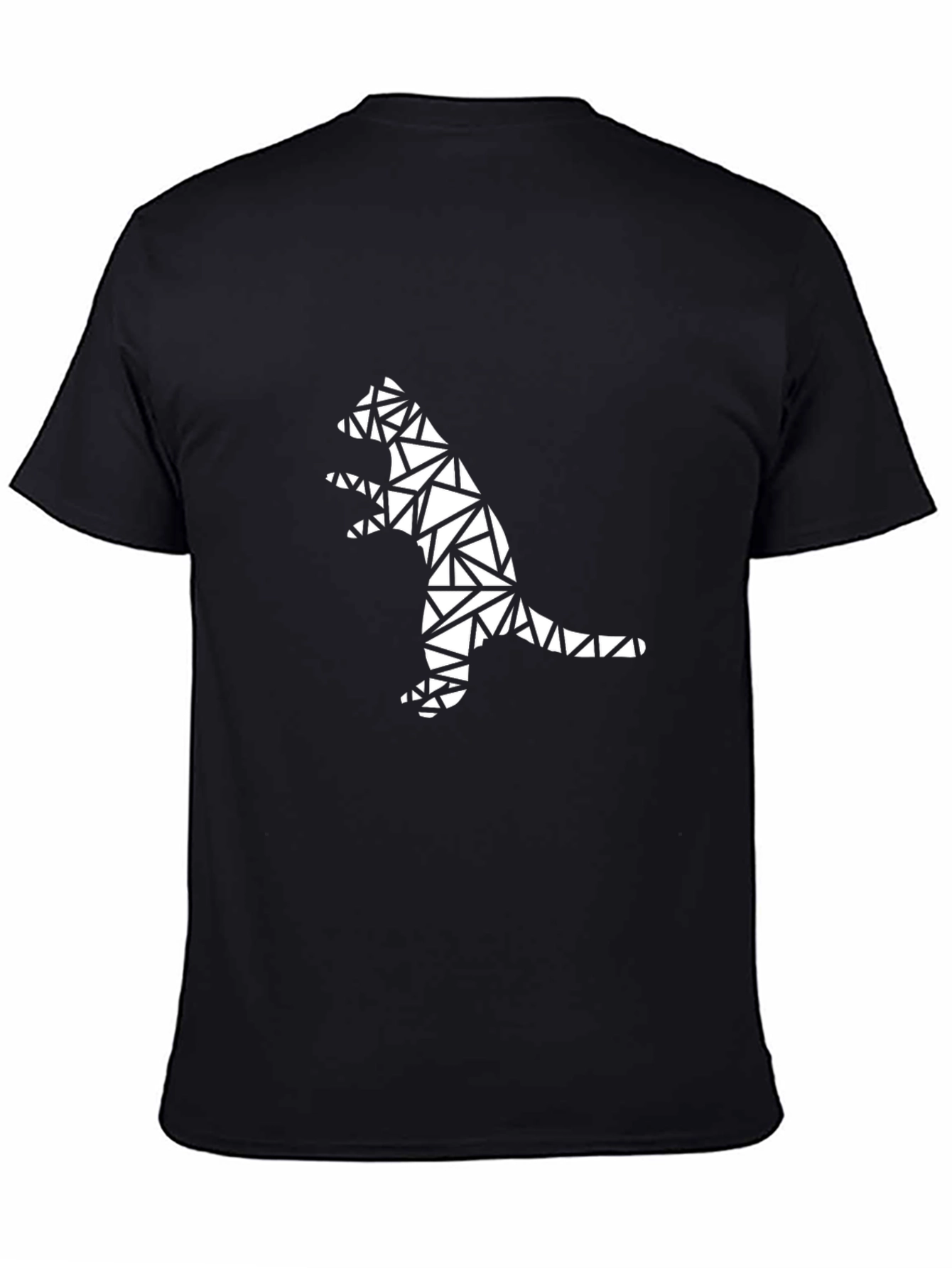 Geometric Dinosaur Black T-Shirt
