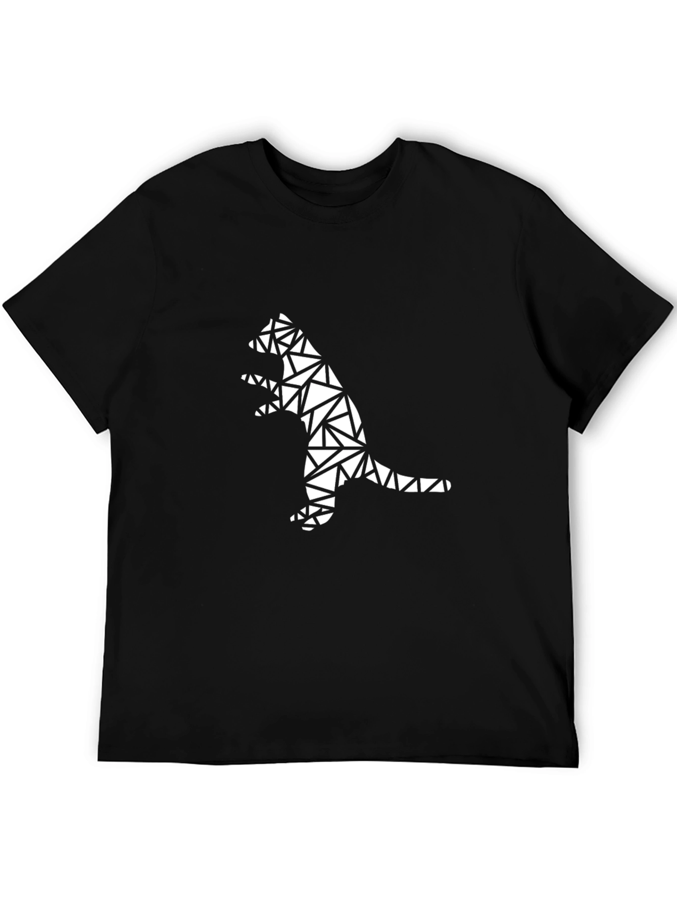 Geometric Dinosaur Black T-Shirt