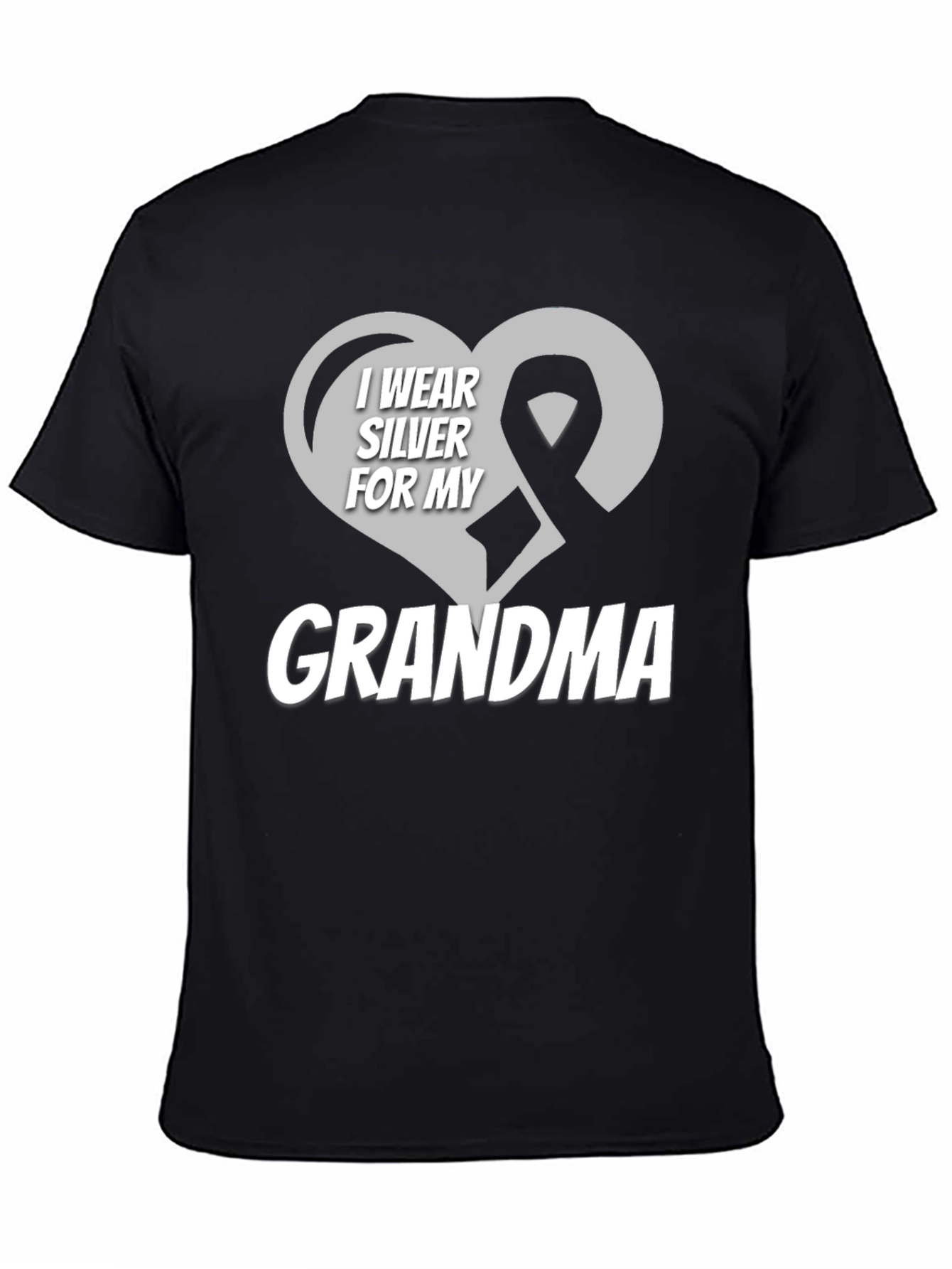 Silver Ribbon Grandma T-Shirt - Support Cancer Awareness