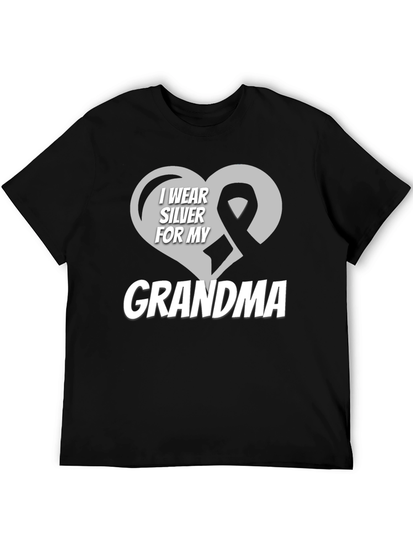 Silver Ribbon Grandma T-Shirt - Support Cancer Awareness