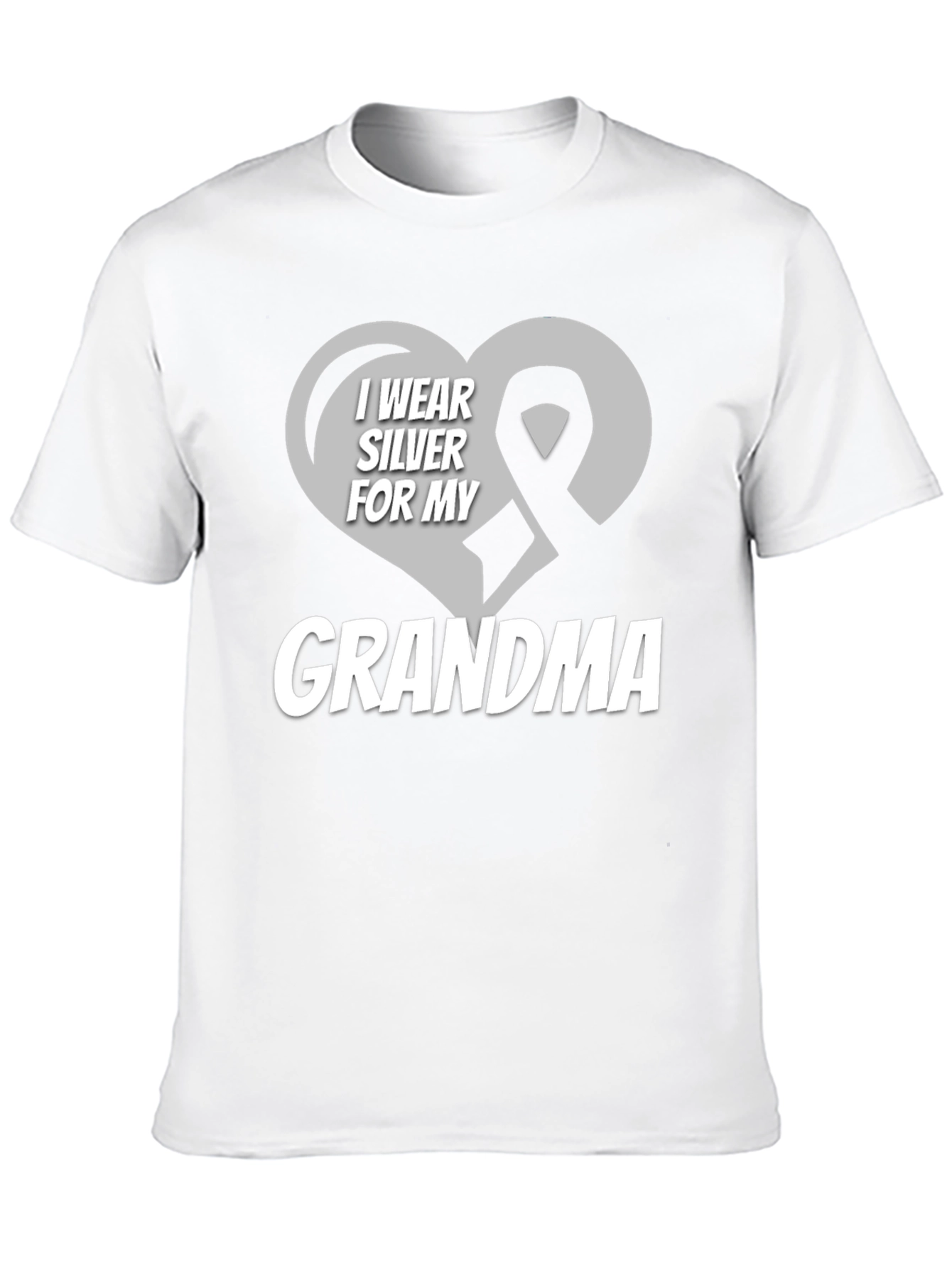 Silver Ribbon Grandma T-Shirt - Support Cancer Awareness