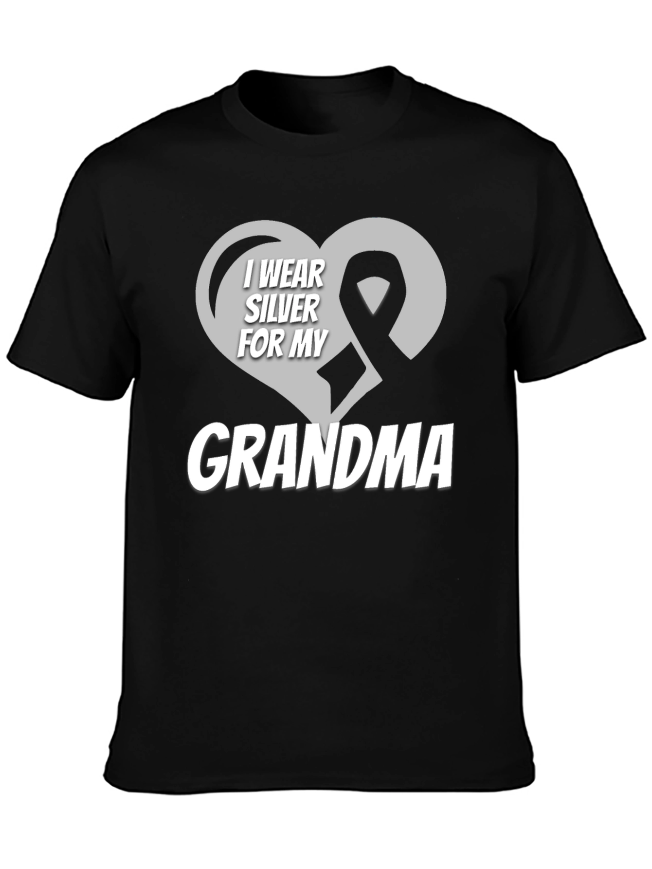 Silver Ribbon Grandma T-Shirt - Support Cancer Awareness