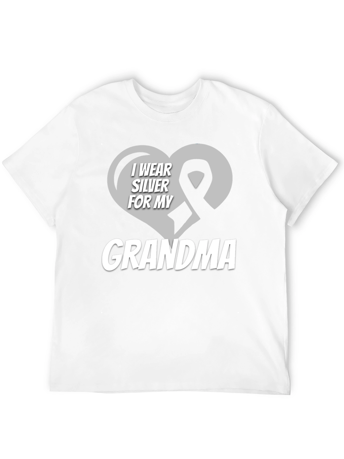 Silver Ribbon Grandma T-Shirt - Support Cancer Awareness