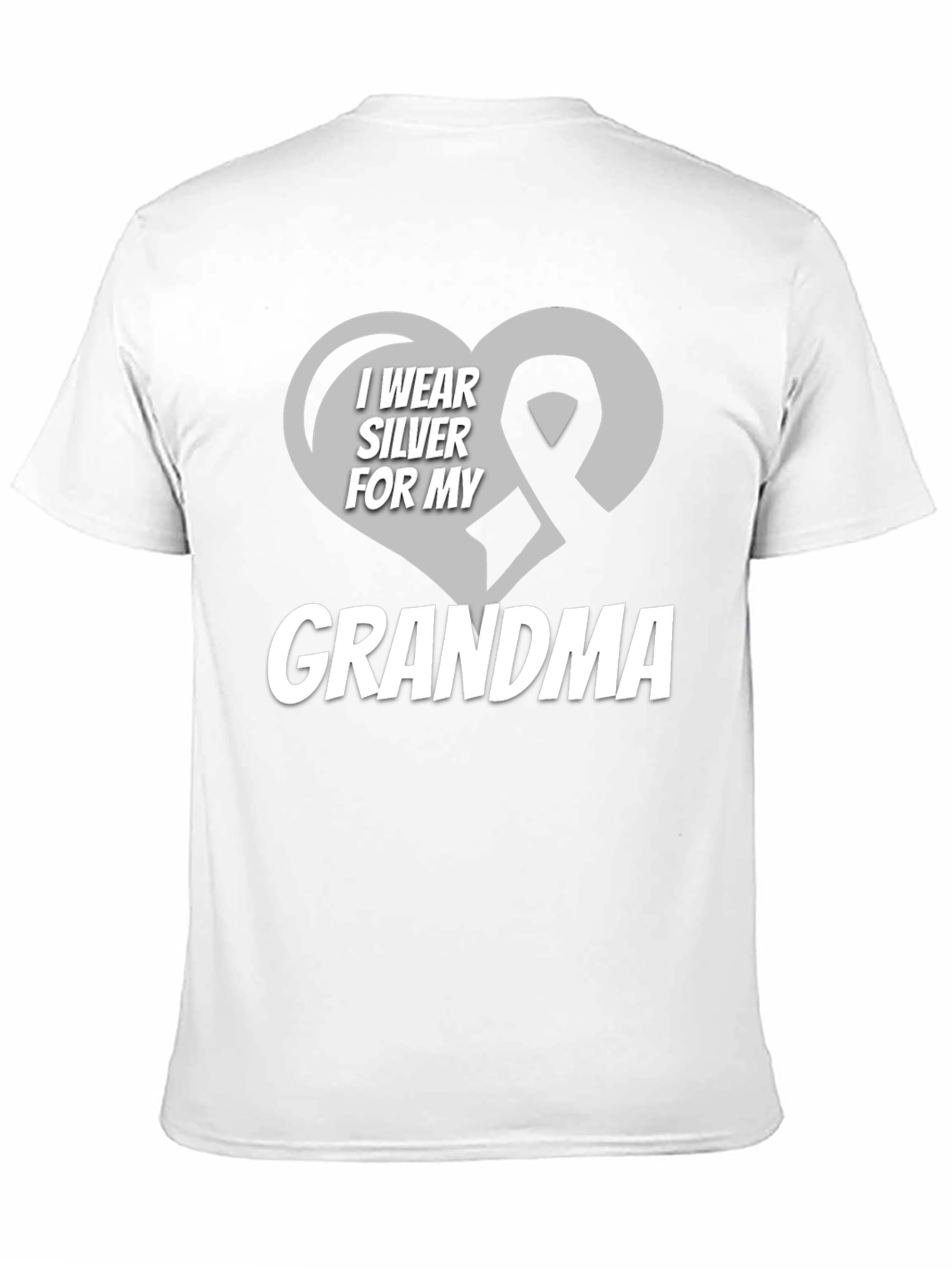 Silver Ribbon Grandma T-Shirt - Support Cancer Awareness