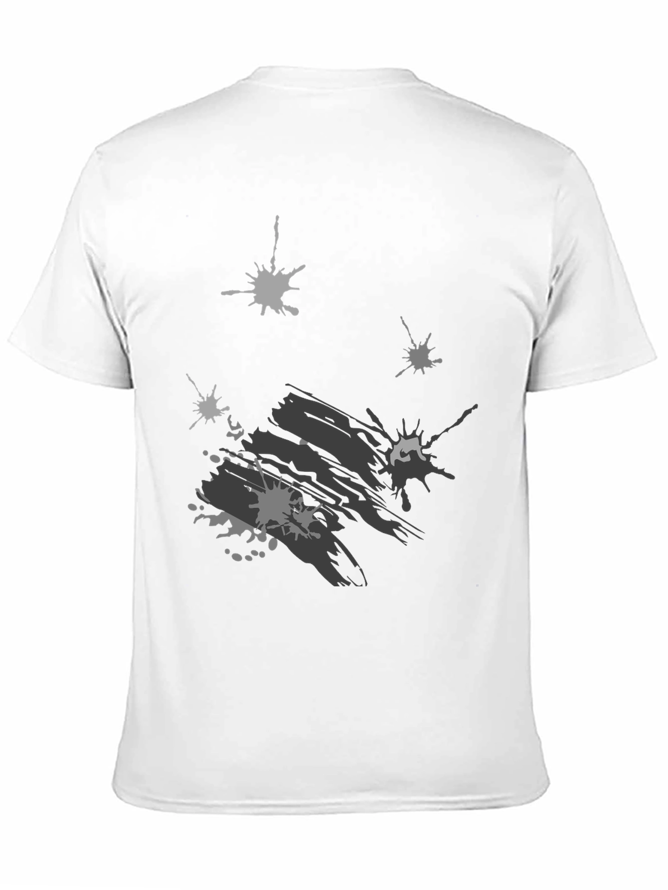 Abstract Splatter Print Black T-Shirt