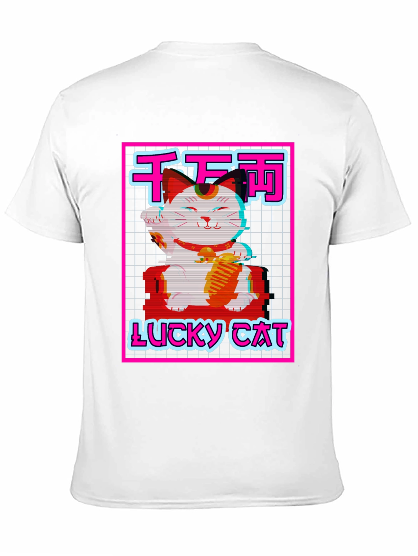 Lucky Cat Graphic Tee - Retro Style