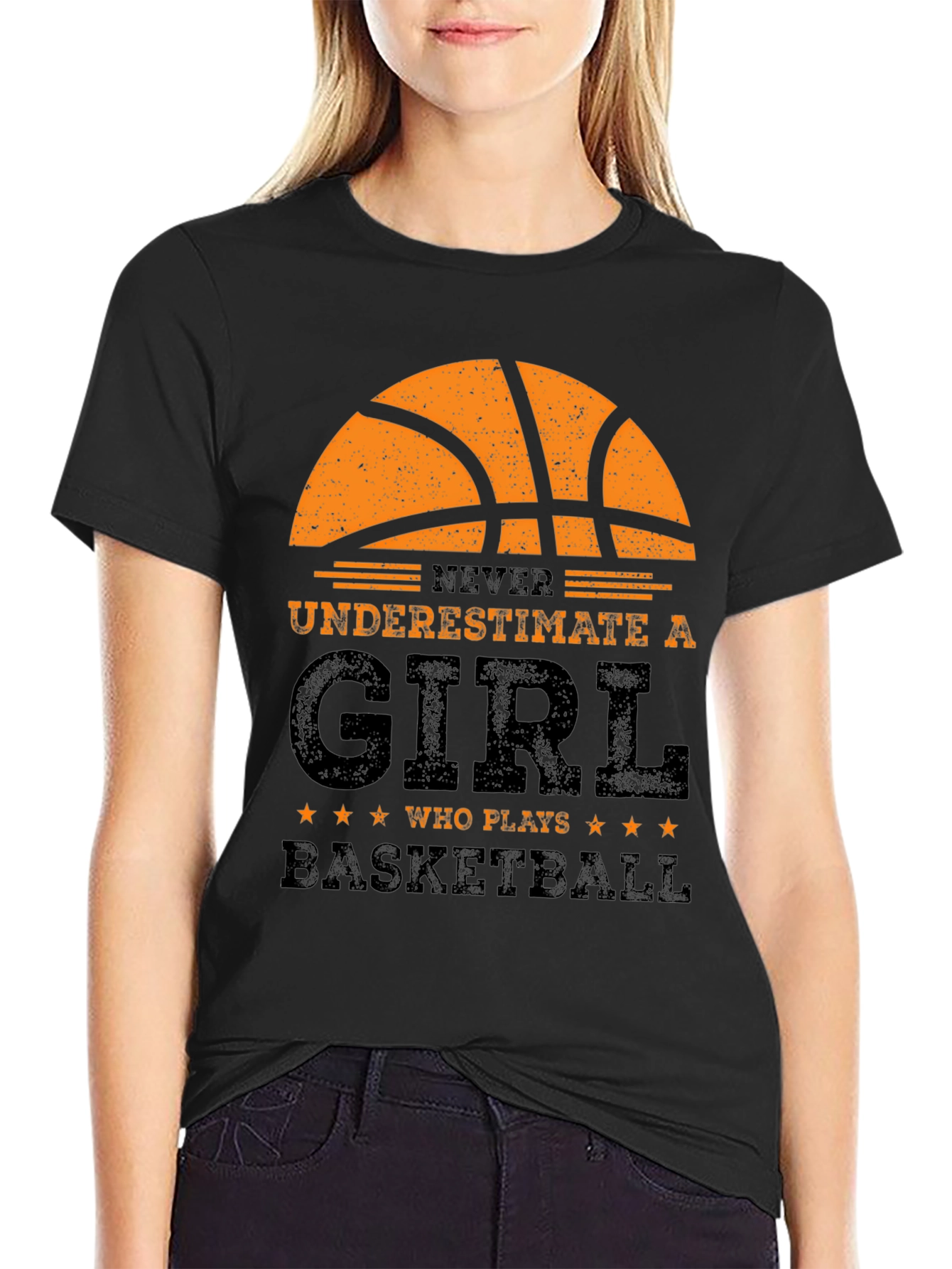 Never Underestimate a Girl Who Plays Basketball T-Shirt